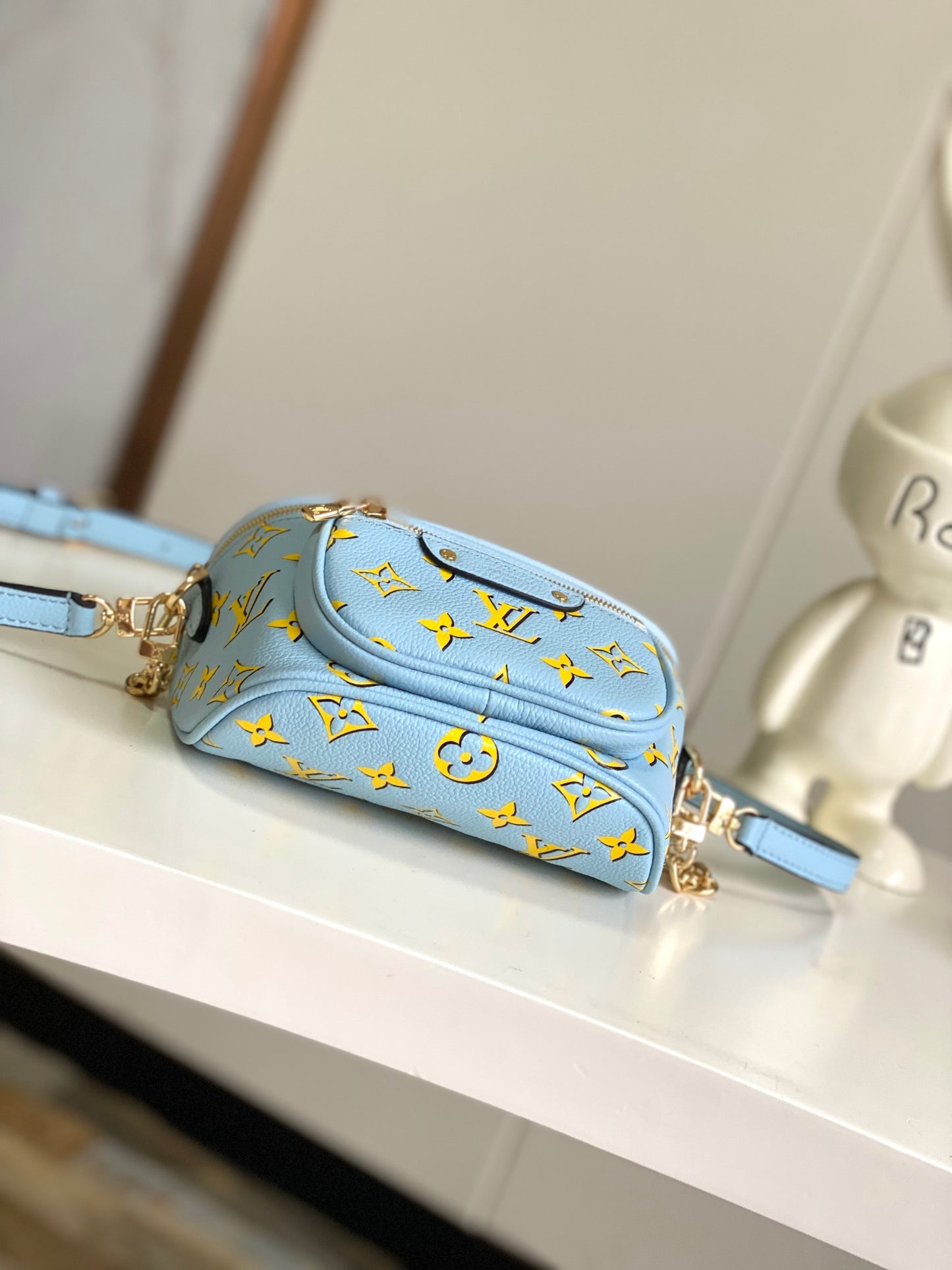 Louis Vuitton Mini Bumbag - Monogram Empreinte Leather - Light Blue &amp; Yellow
