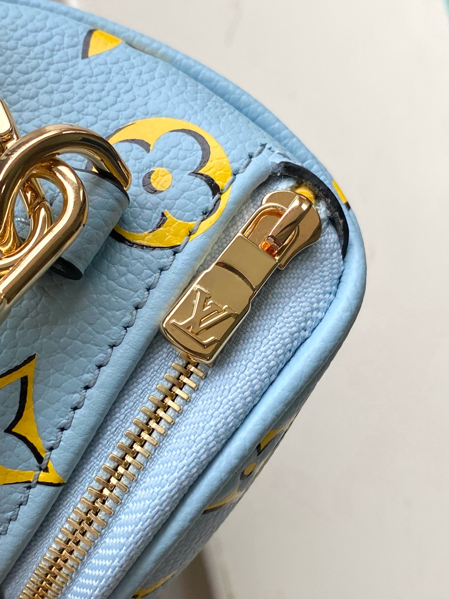 Louis Vuitton Mini Bumbag - Monogram Empreinte Leather - Light Blue &amp; Yellow