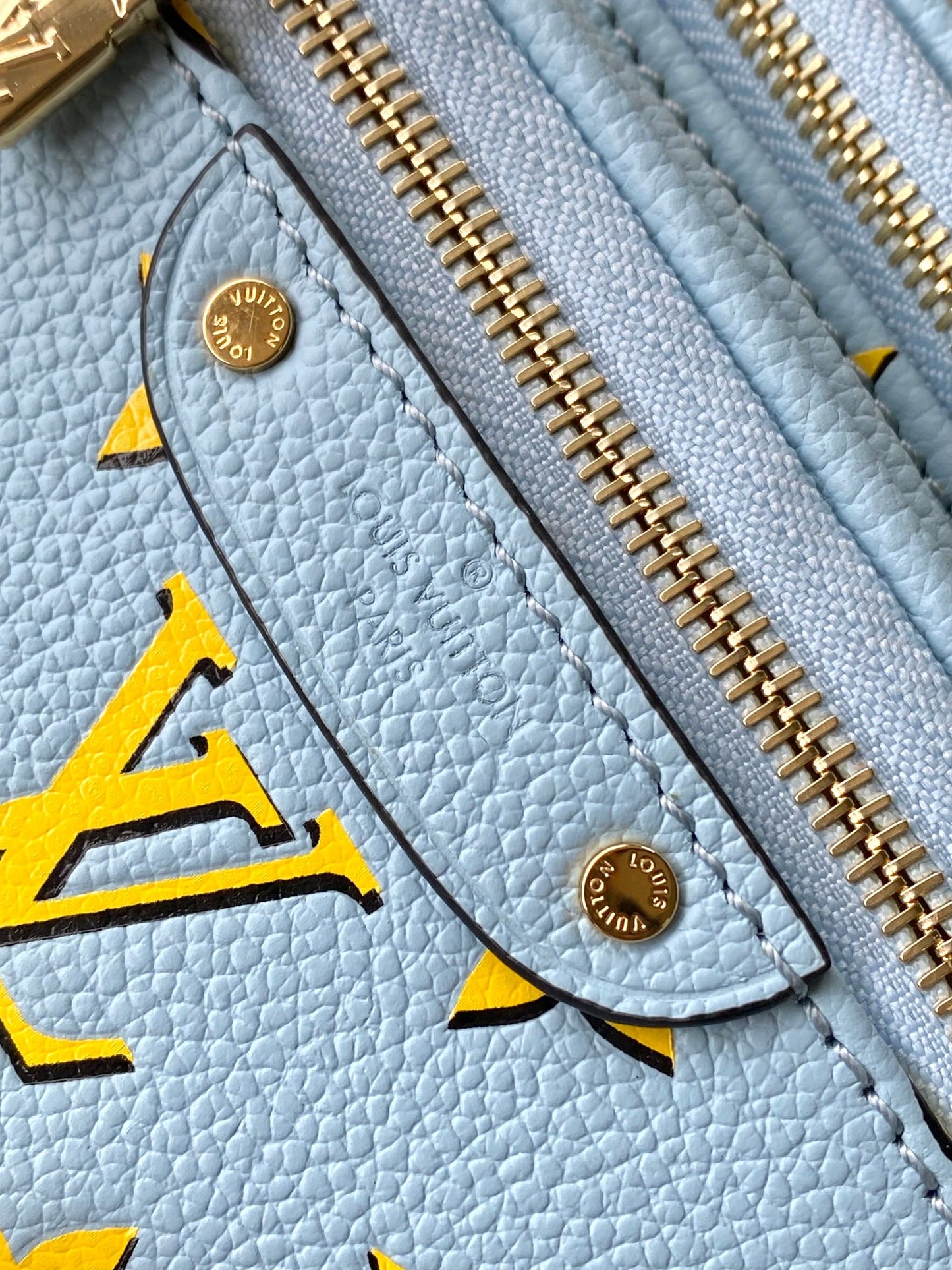 Louis Vuitton Mini Bumbag - Monogram Empreinte Leather - Light Blue & Yellow