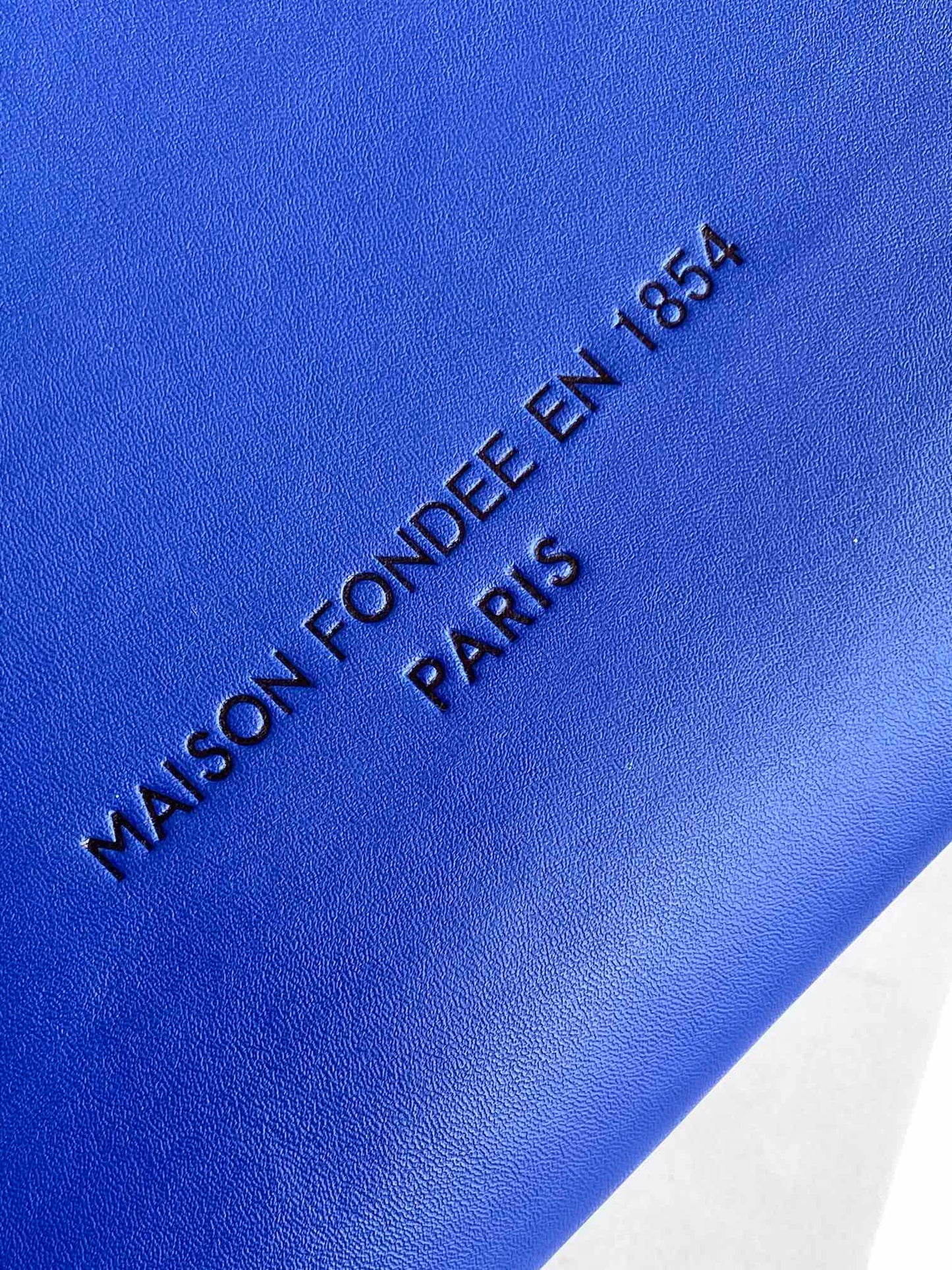 Louis Vuitton Cobalt Blue Leather Tote Bag with Burgundy Accents