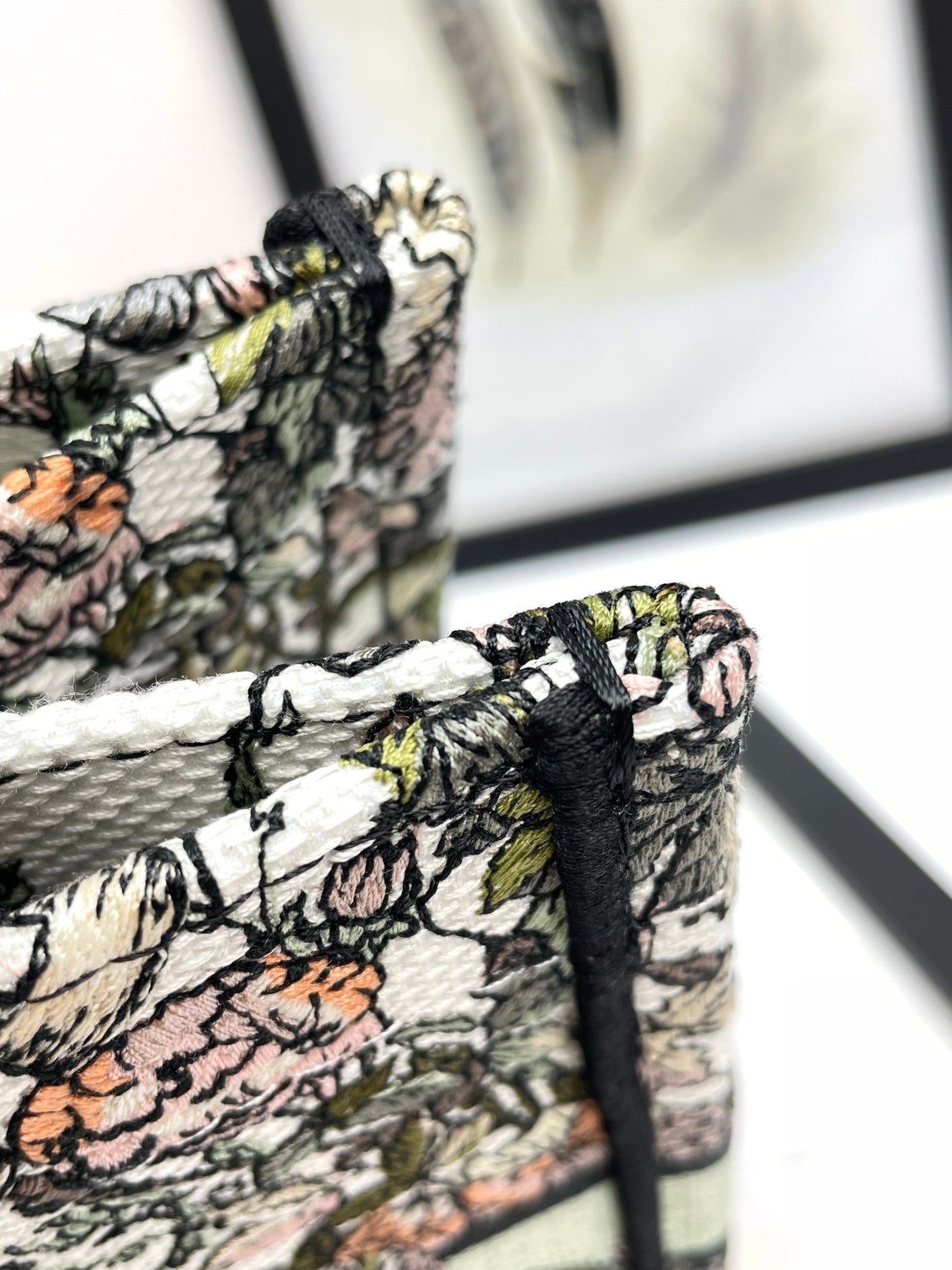 Christian Dior Book Tote Floral Print Canvas Handbag - Green Signature