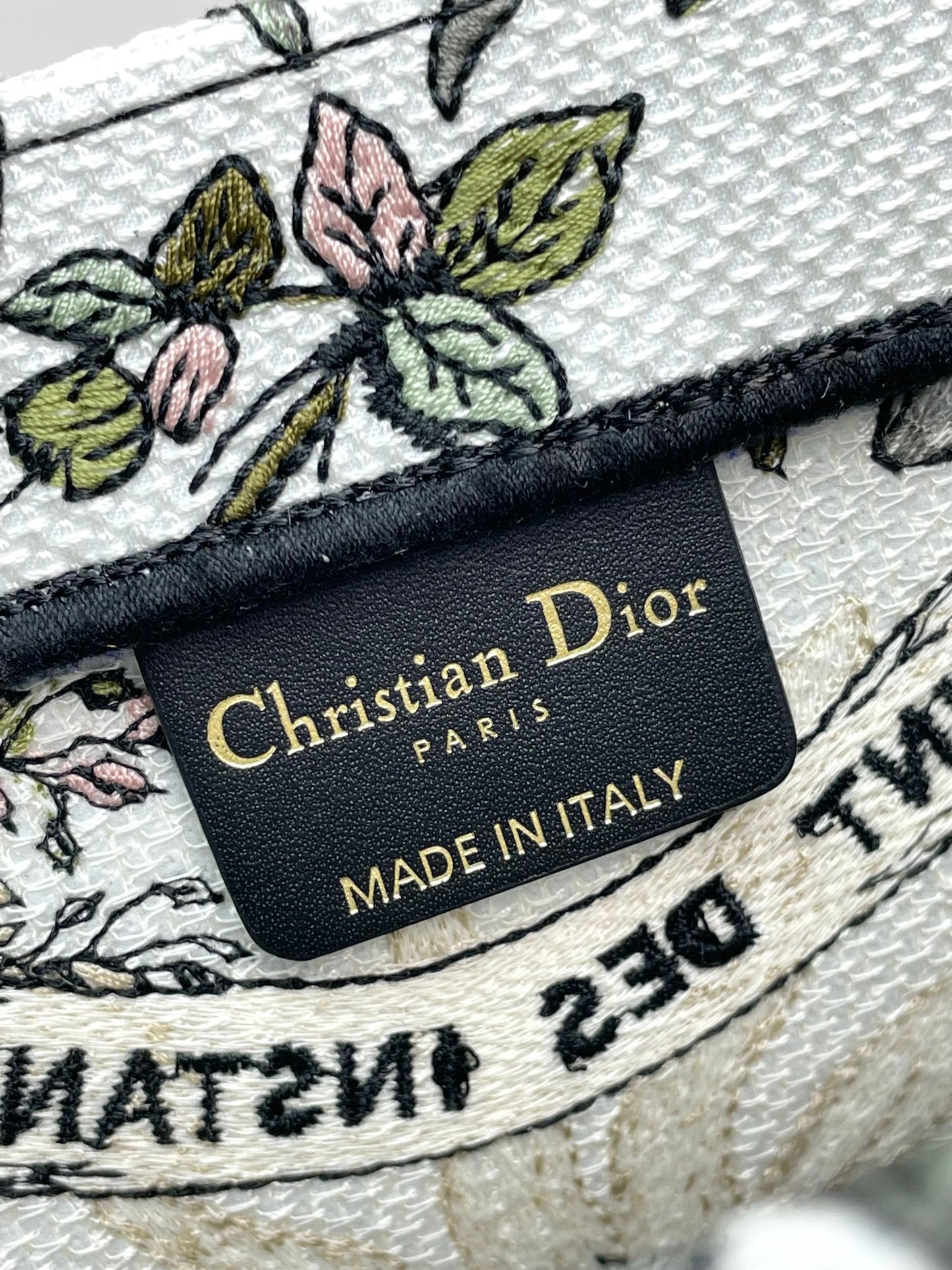Christian Dior Book Tote - Multicolor Toile de Jouy Flowers Embroidery