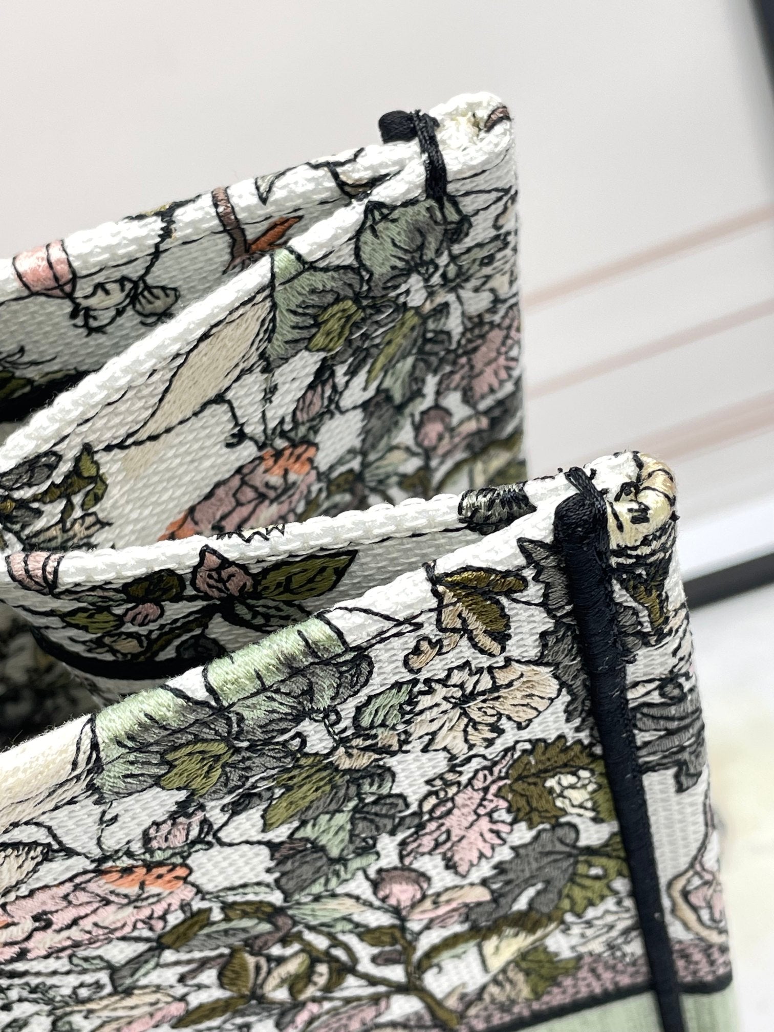 Christian Dior Mille Fleurs Embroidered Book Tote Bag - Large Floral Canvas Handbag