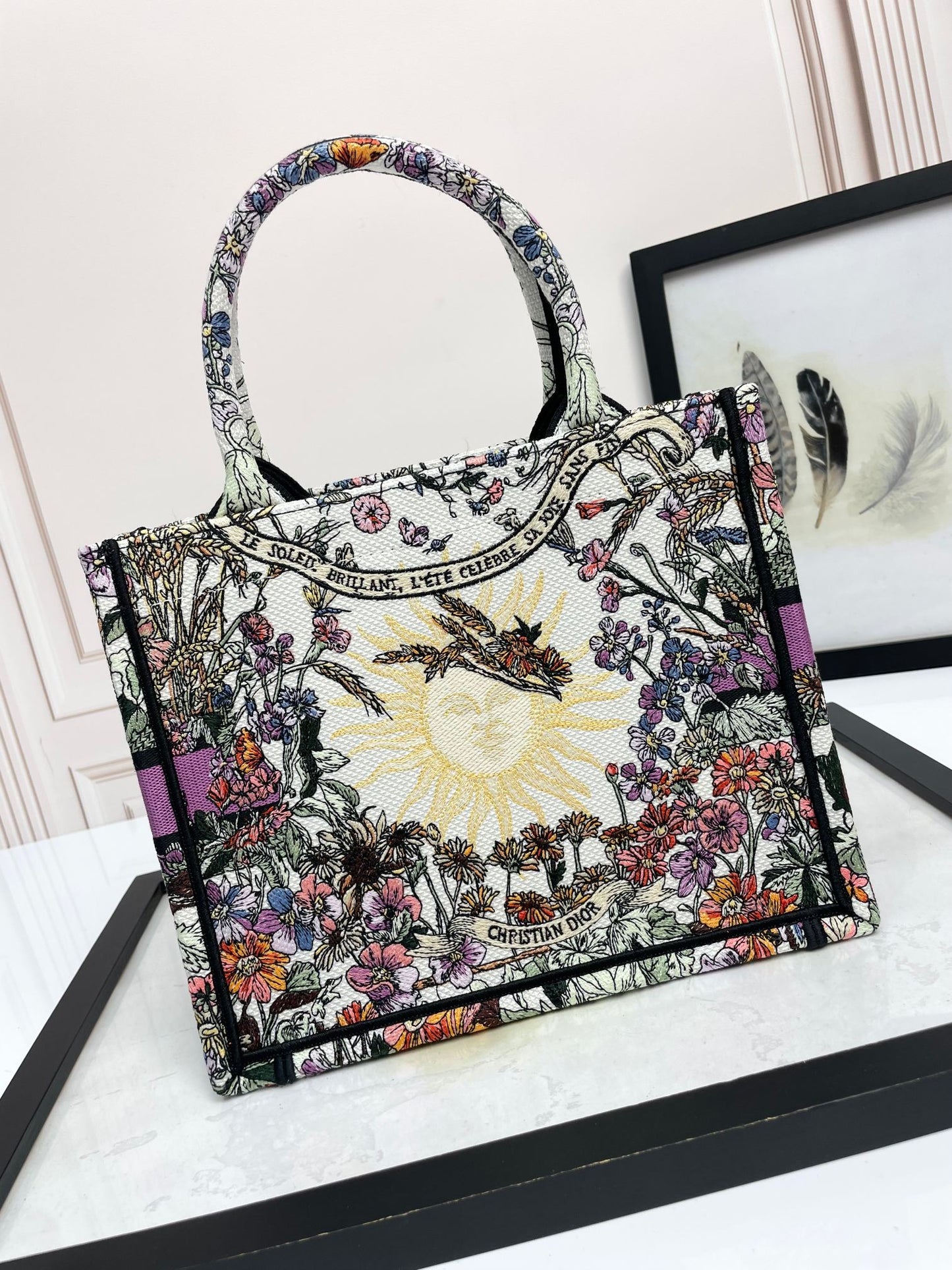 Christian Dior Book Tote Multicolor Floral Embroidered Luxury Handbag