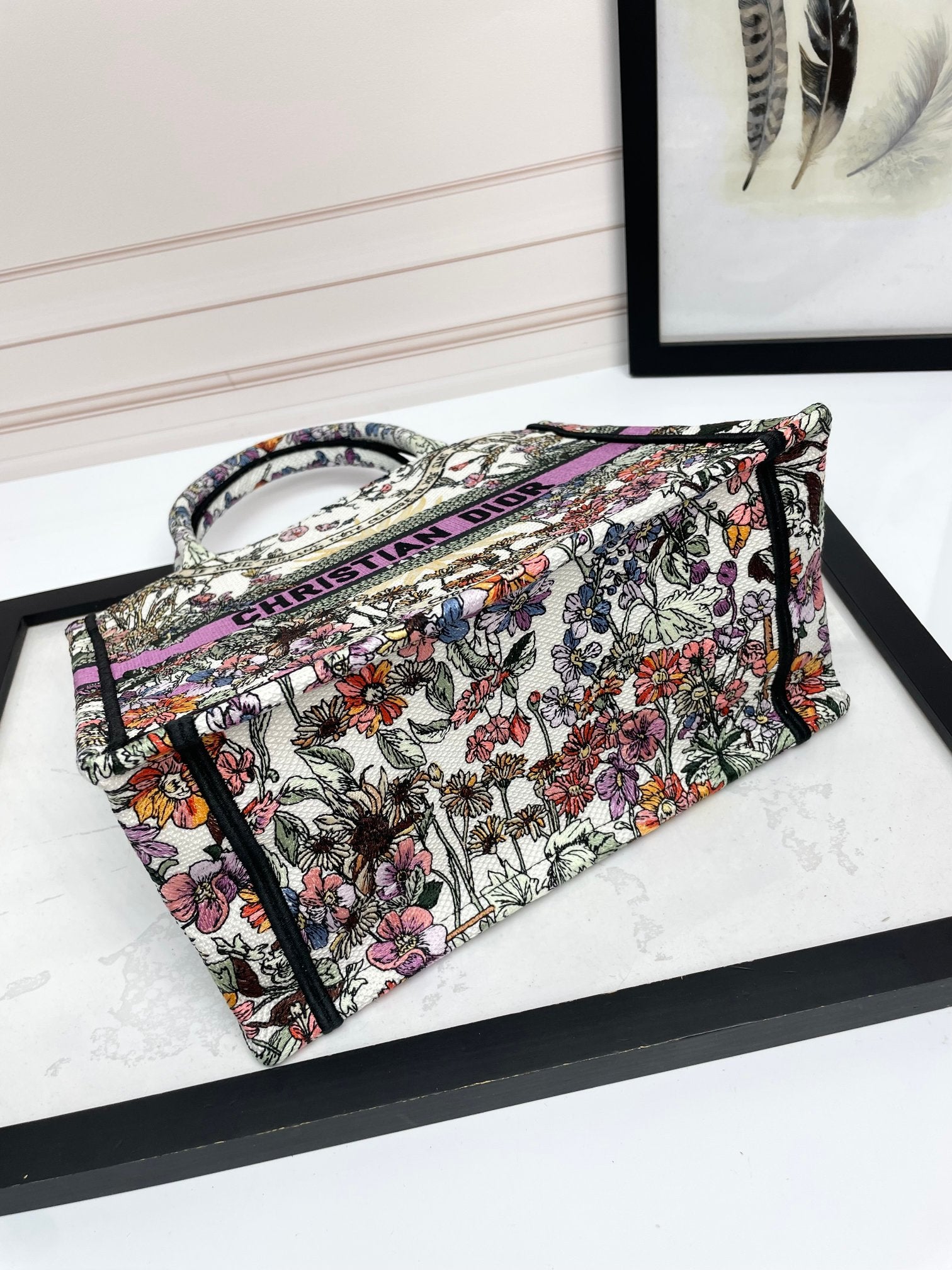 Christian Dior Book Tote Multicolor Floral Embroidered Luxury Handbag