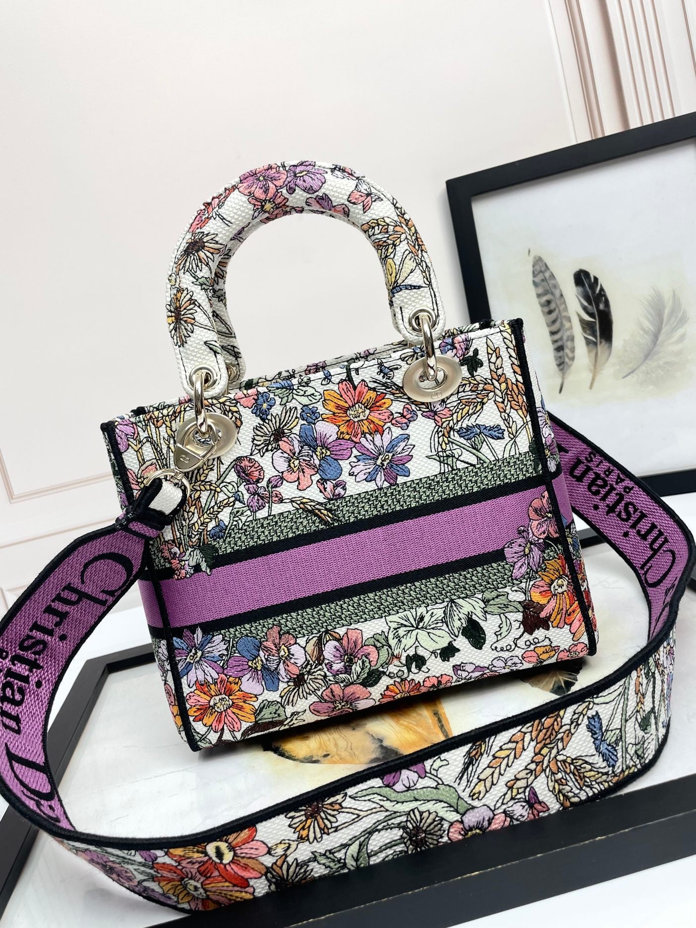 Christian Dior Medium Lady D-Lite Bag - Floral Embroidery