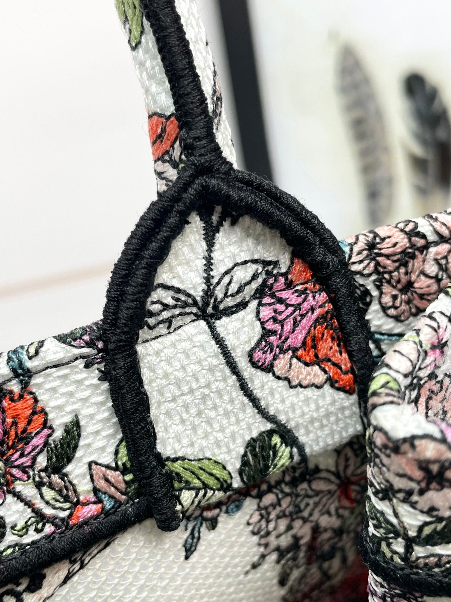 Christian Dior Medium Book Tote - Multicolor Floral Embroidered Canvas Handbag