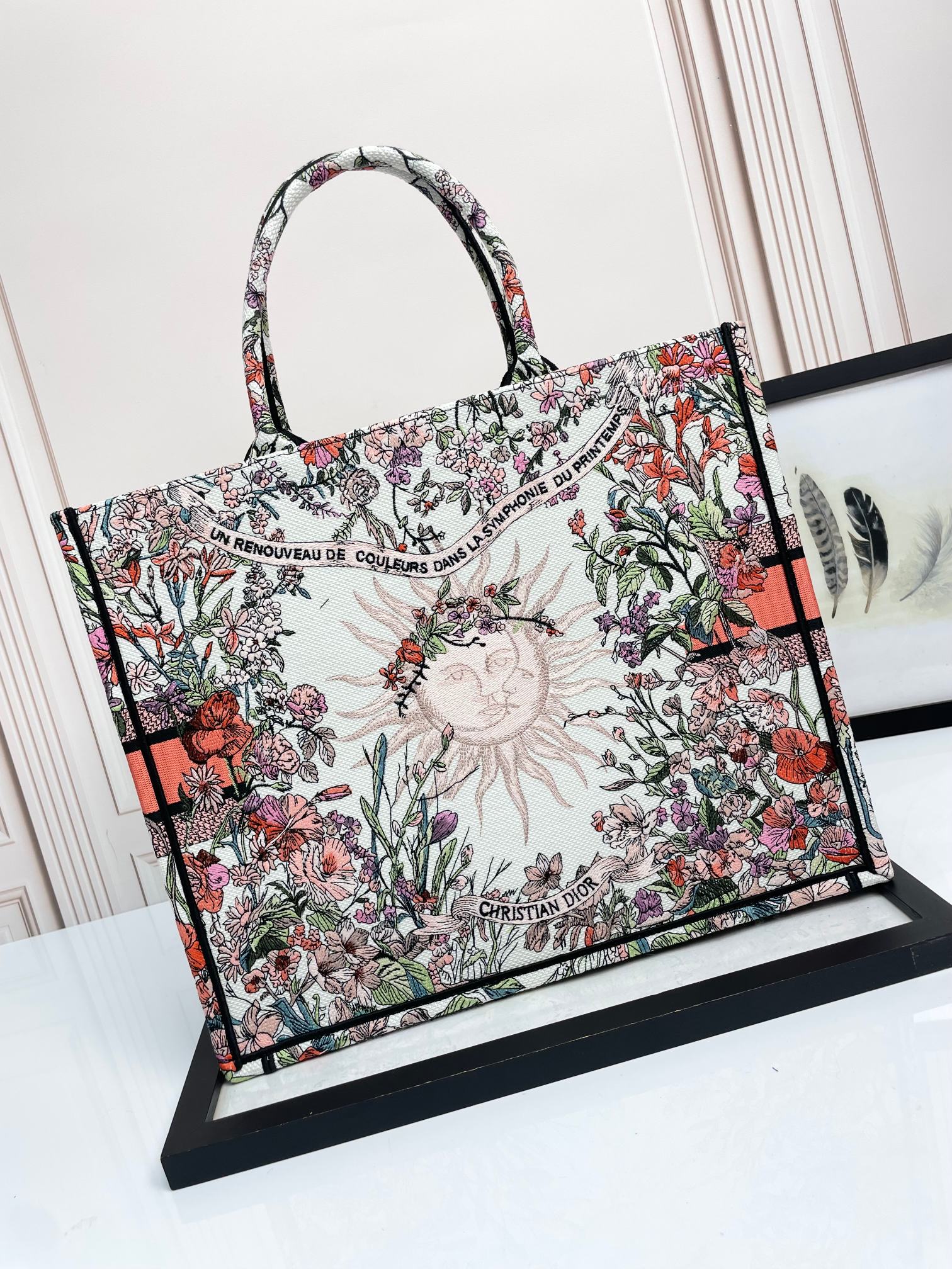 Christian Dior Floral Pattern Book Tote Bag