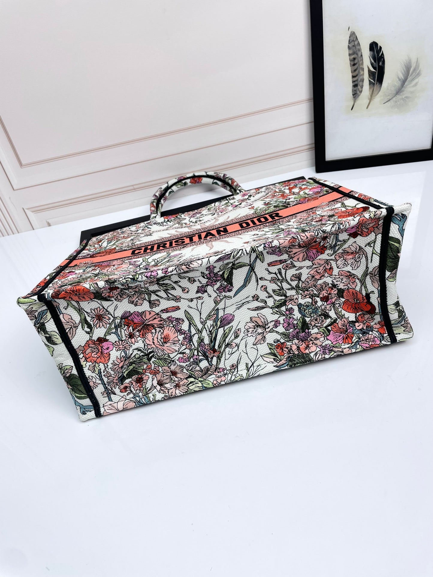 Christian Dior Floral Pattern Book Tote Bag