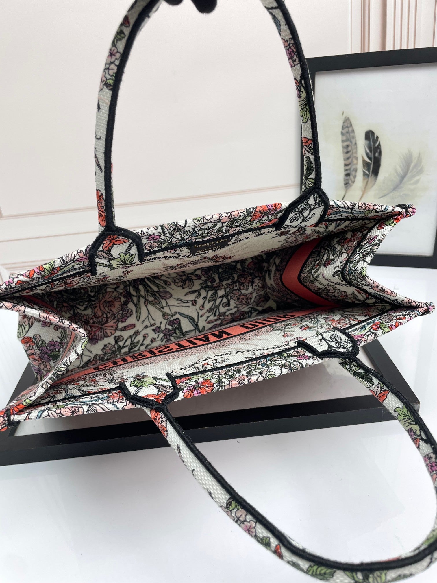Christian Dior Floral Pattern Book Tote Bag