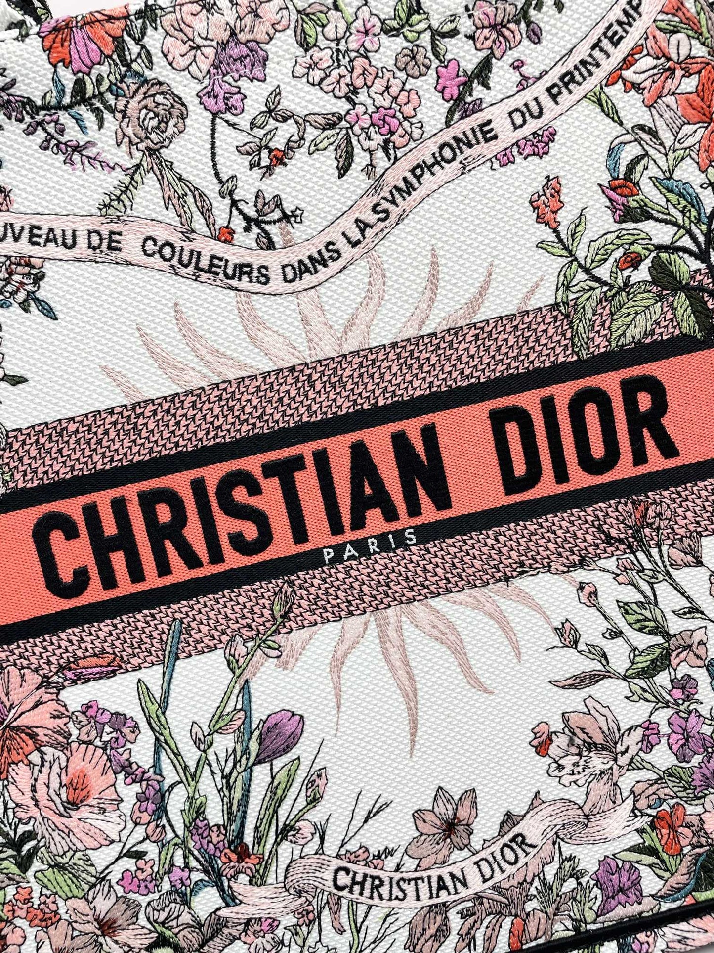 Christian Dior Floral Pattern Book Tote Bag