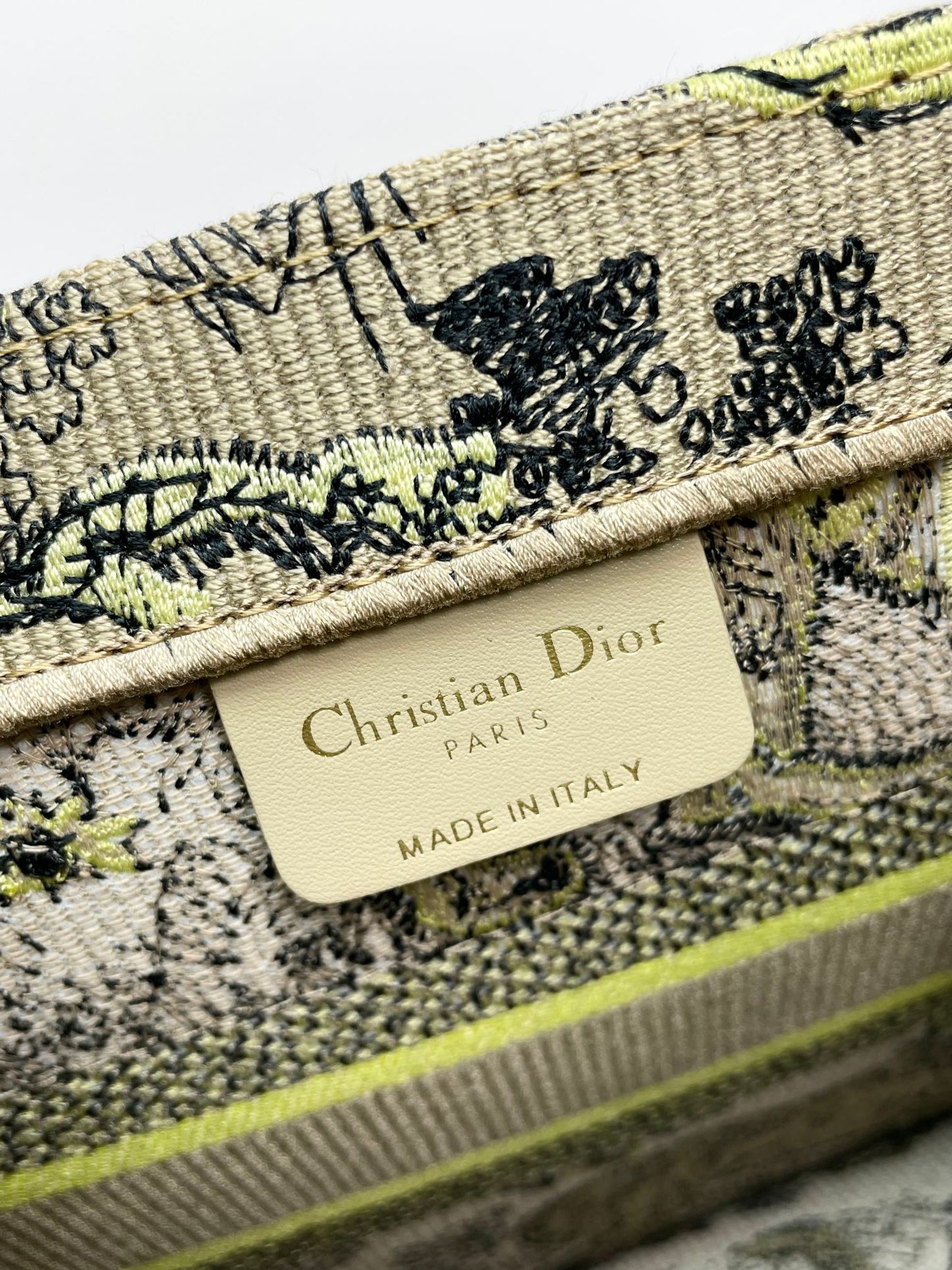 Christian Dior Medium Book Tote Bag Toile de Jouy Reverse Tiger Embroidery
