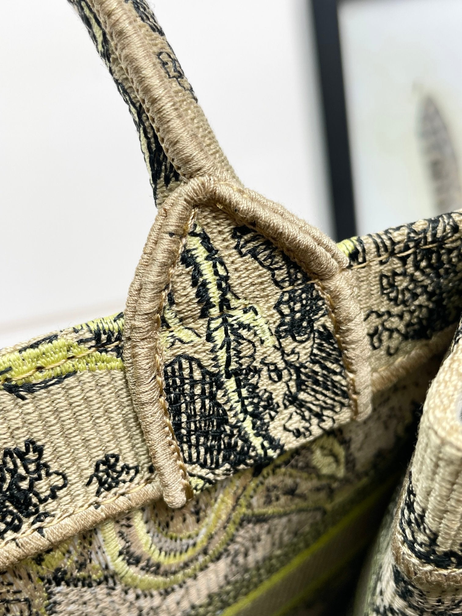 Christian Dior Medium Book Tote Toile de Jouy Tiger Embroidery Bag