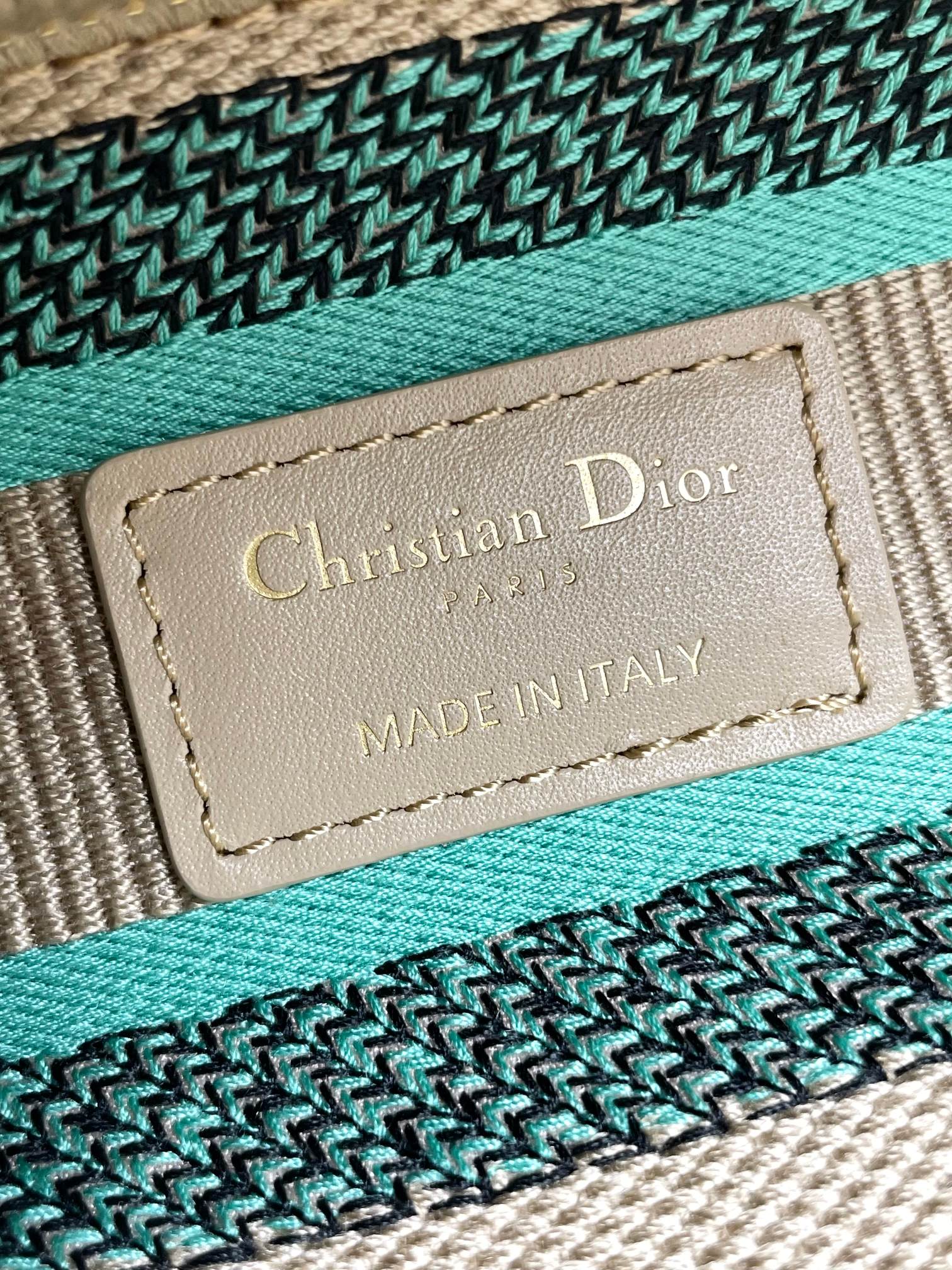 Christian Dior Medium Lady D-Lite Bag - Embroidered Toile de Jouy - Green and Beige