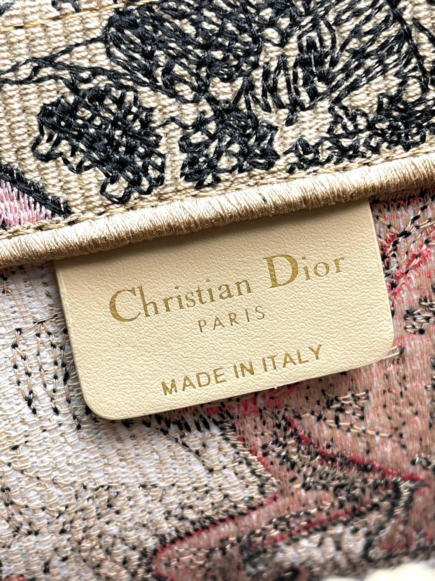 Christian Dior Medium Book Tote - Pink Toile de Jouy Embroidery