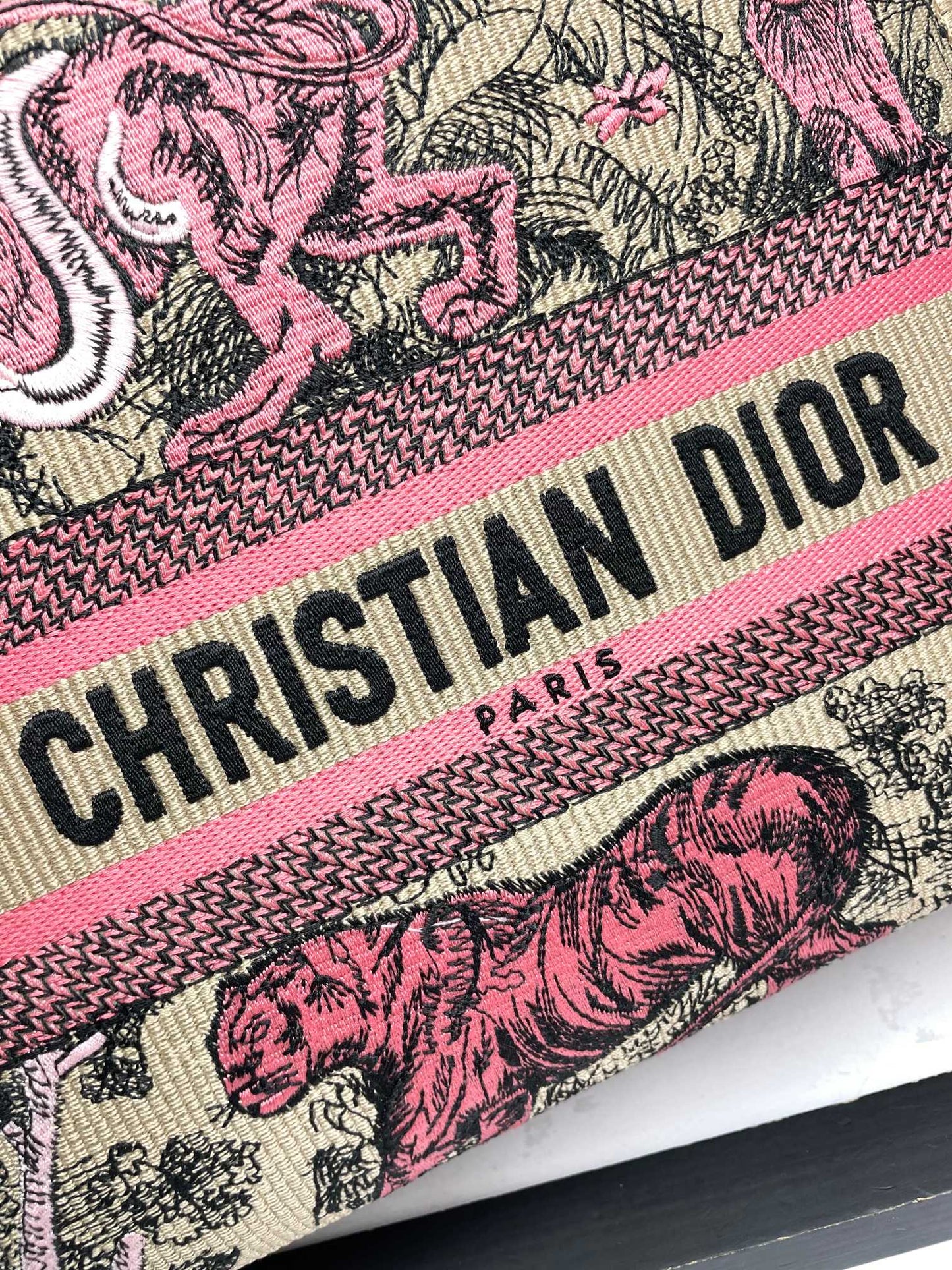 Christian Dior Medium Lady D-Lite Bag - Burgundy Toile de Jouy Reverse Embroidery