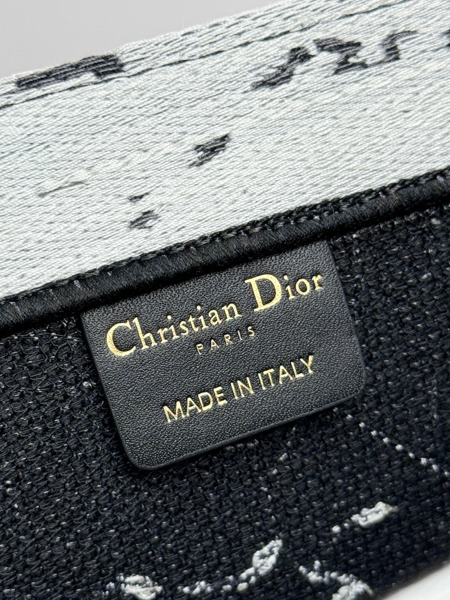 Christian Dior Large Book Tote Black and White New York City Skyline Motif
