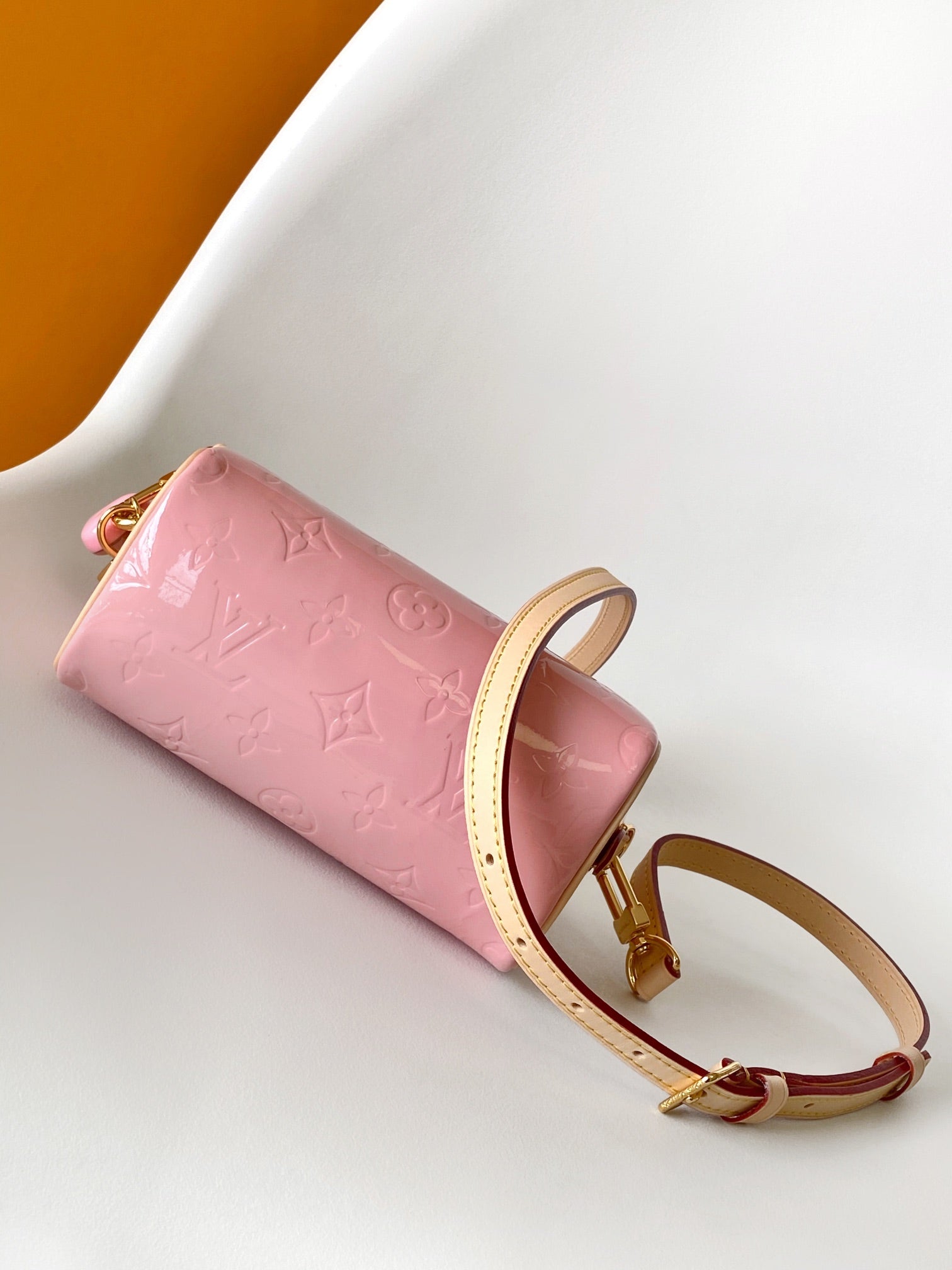 Louis Vuitton Pink Monogram Leather Nano Speedy Bag with Heart Charm