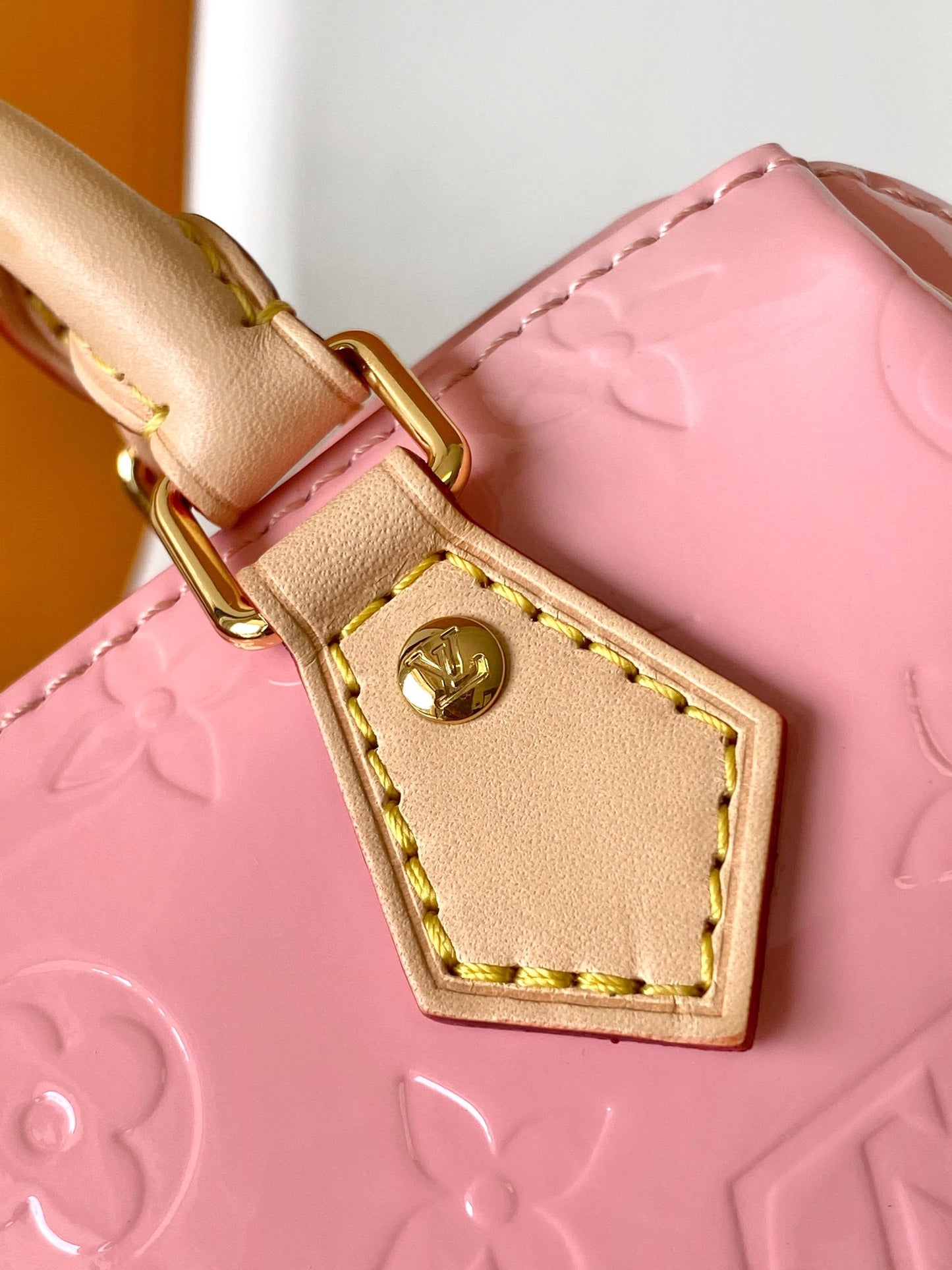 Louis Vuitton Pink Monogram Leather Nano Speedy Bag with Heart Charm