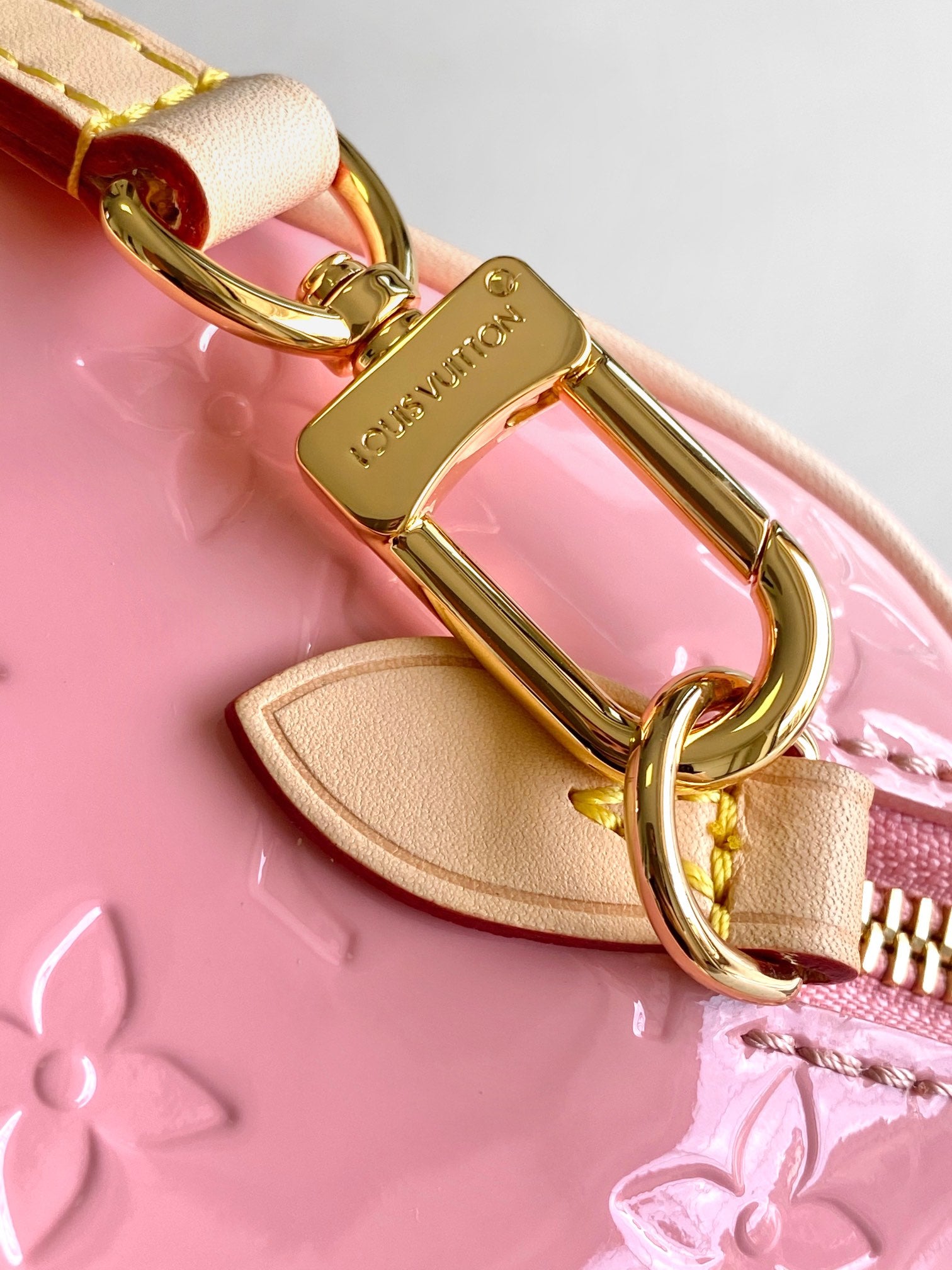 Louis Vuitton Pink Monogram Leather Nano Speedy Bag with Heart Charm