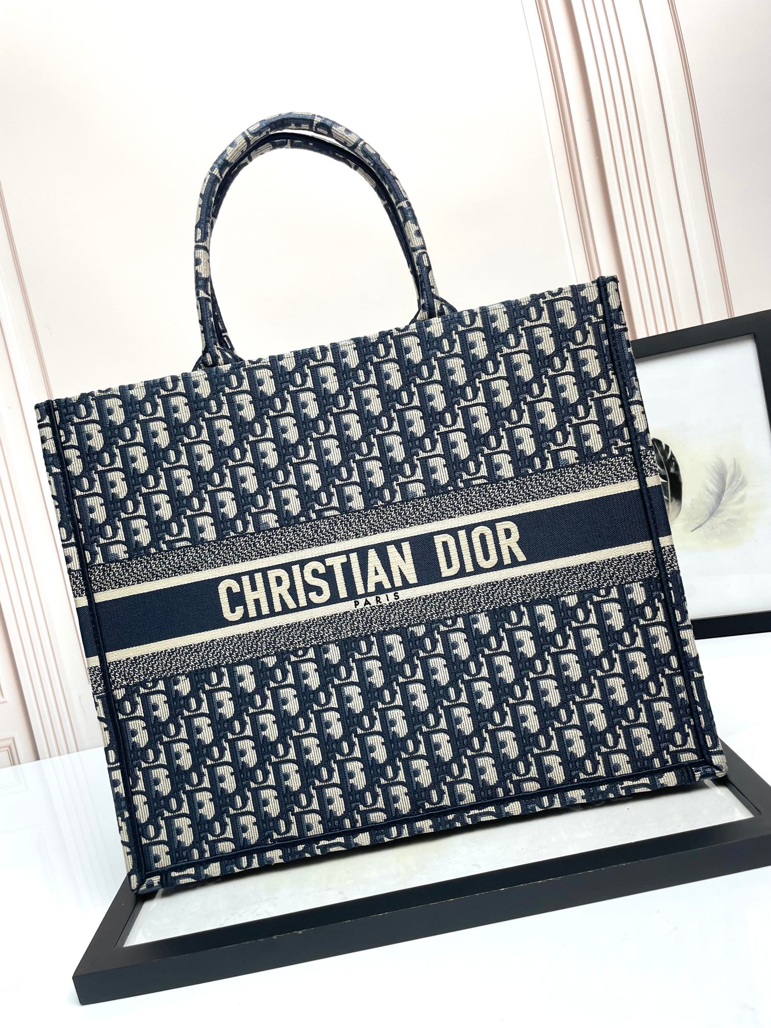 Christian Dior Blue Oblique Book Tote Bag