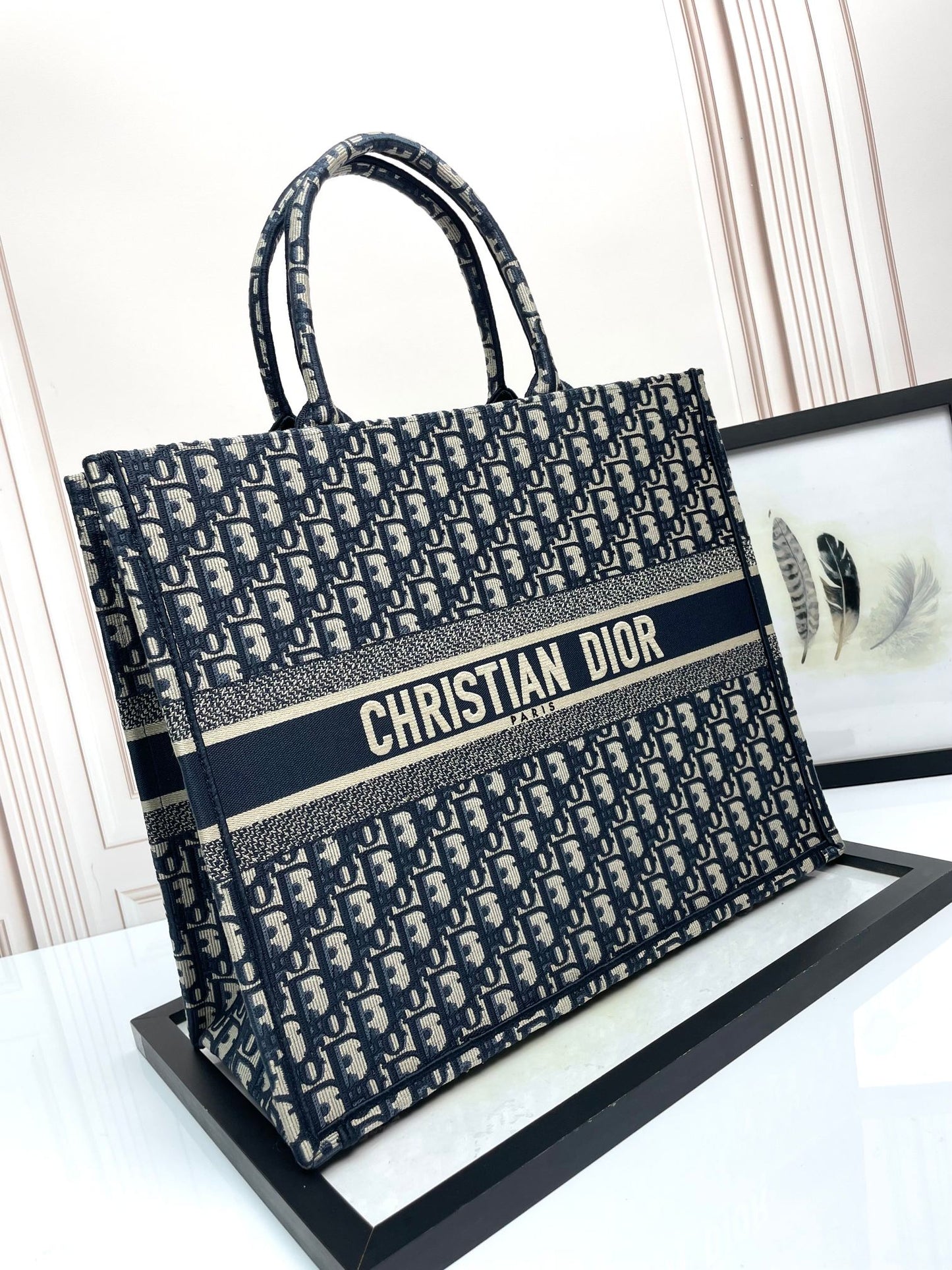 Christian Dior Blue Oblique Book Tote Bag