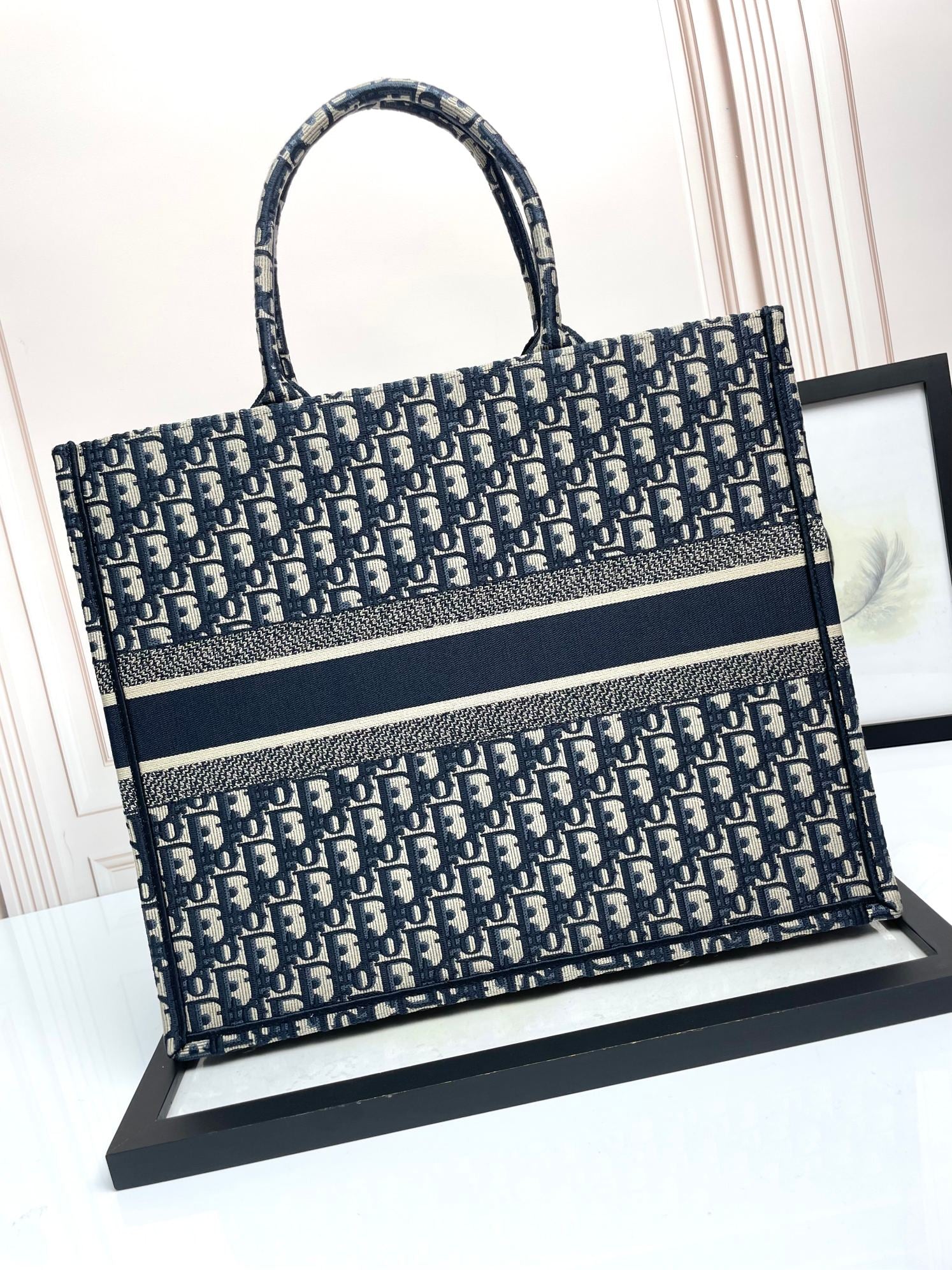Christian Dior Blue Oblique Book Tote Bag