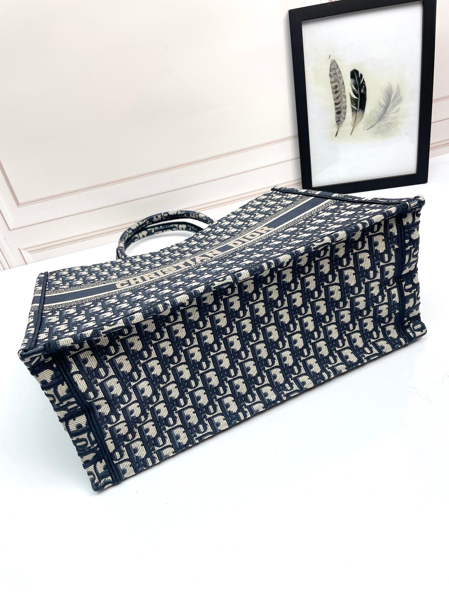 Christian Dior Blue Oblique Book Tote Bag
