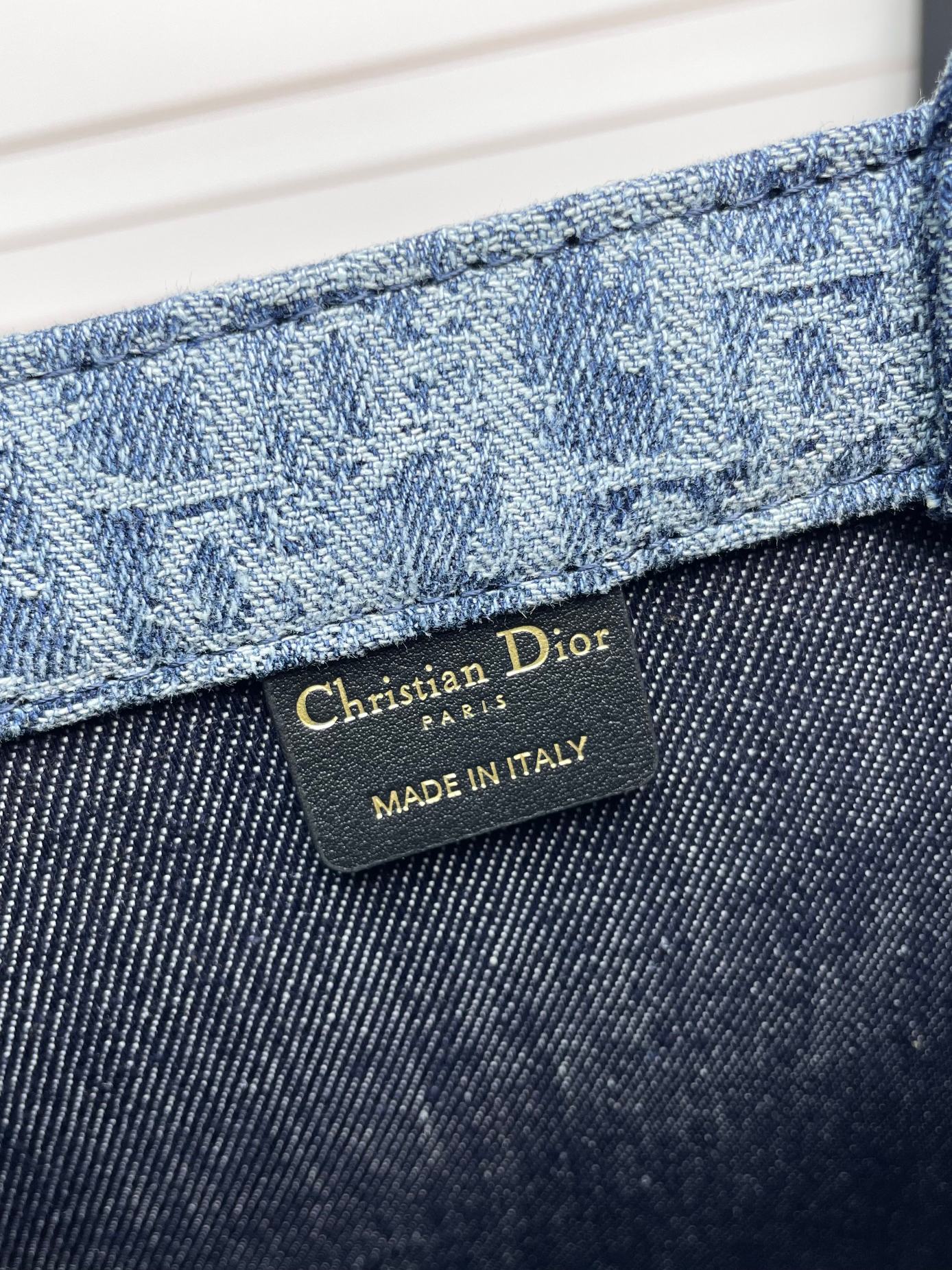 Dior Book Tote Blue Dior Oblique Embroidery Denim Handbag