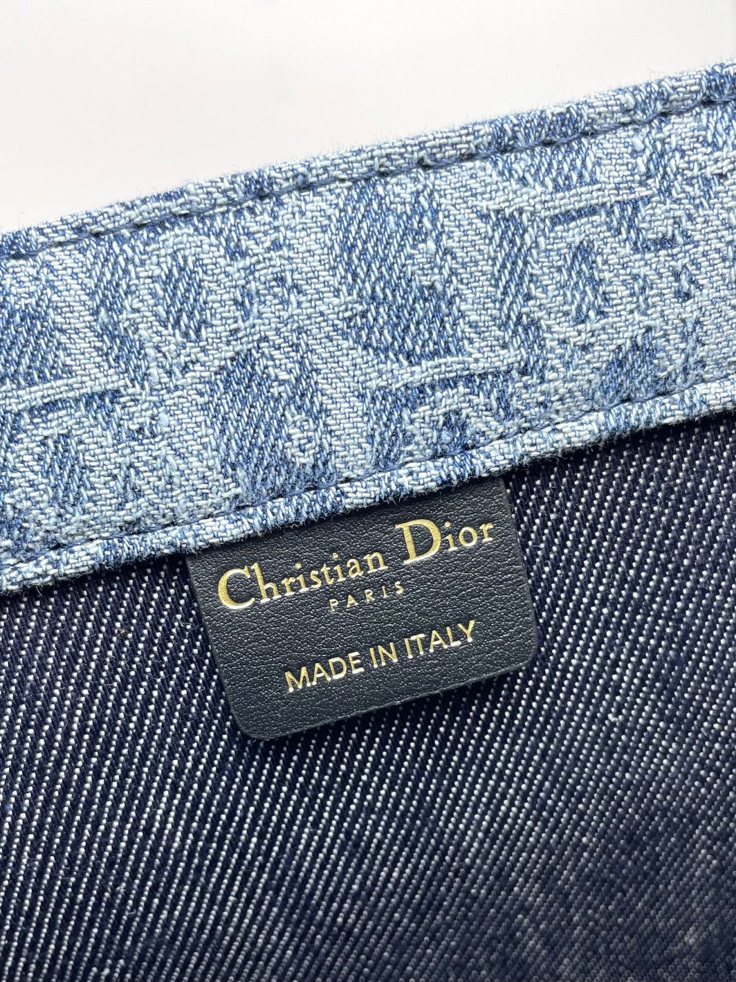 Christian Dior Book Tote Blue Oblique Embroidered Canvas Handbag