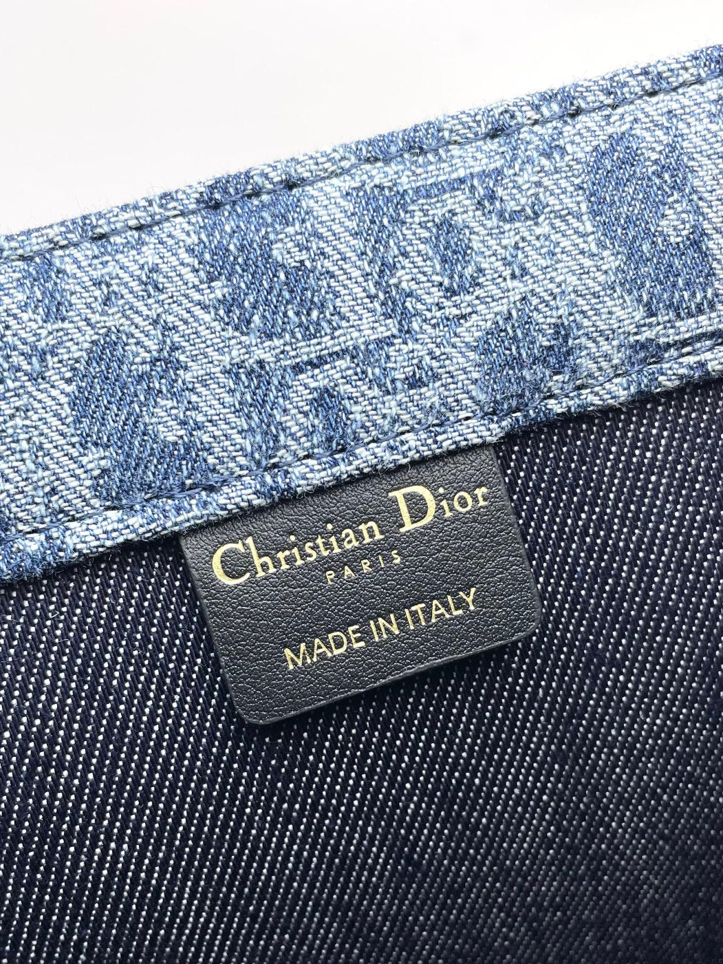Christian Dior Large Book Tote Blue Dior Oblique Embroidery