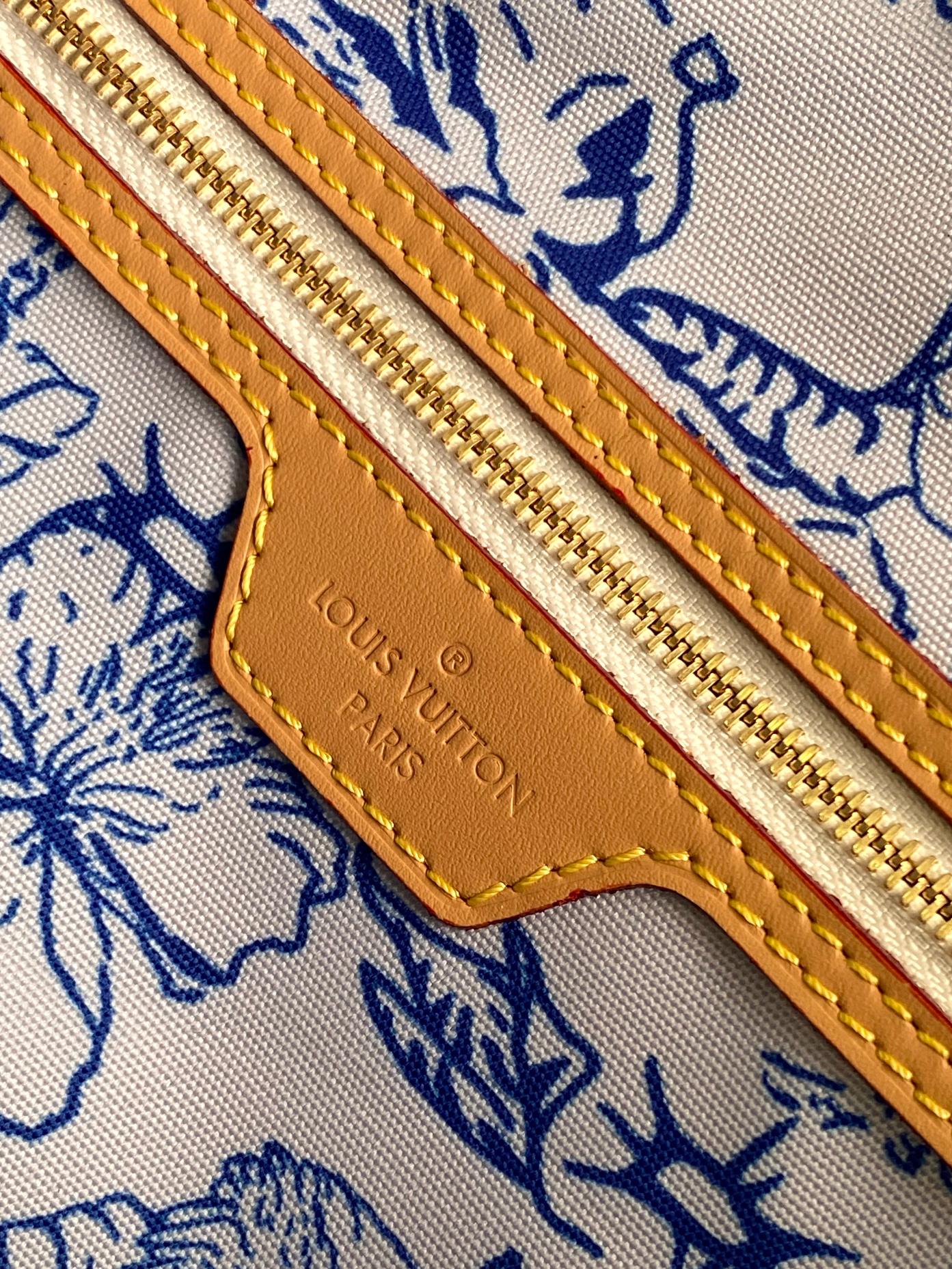 Louis Vuitton Neverfull MM By The Pool Monogram Tote Bag - Blue