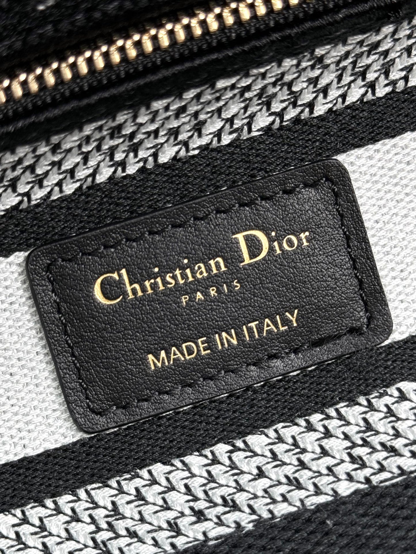Christian Dior Lady D-Lite Bag with Floral and Dragonfly Embroidery - Black