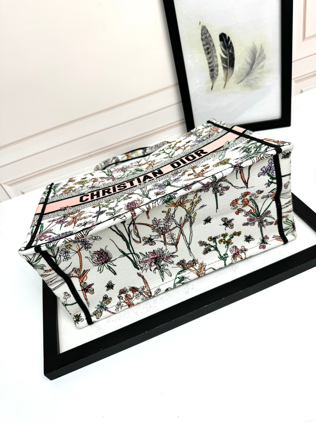 Christian Dior Book Tote - Floral Multicolor Canvas Large Handbag
