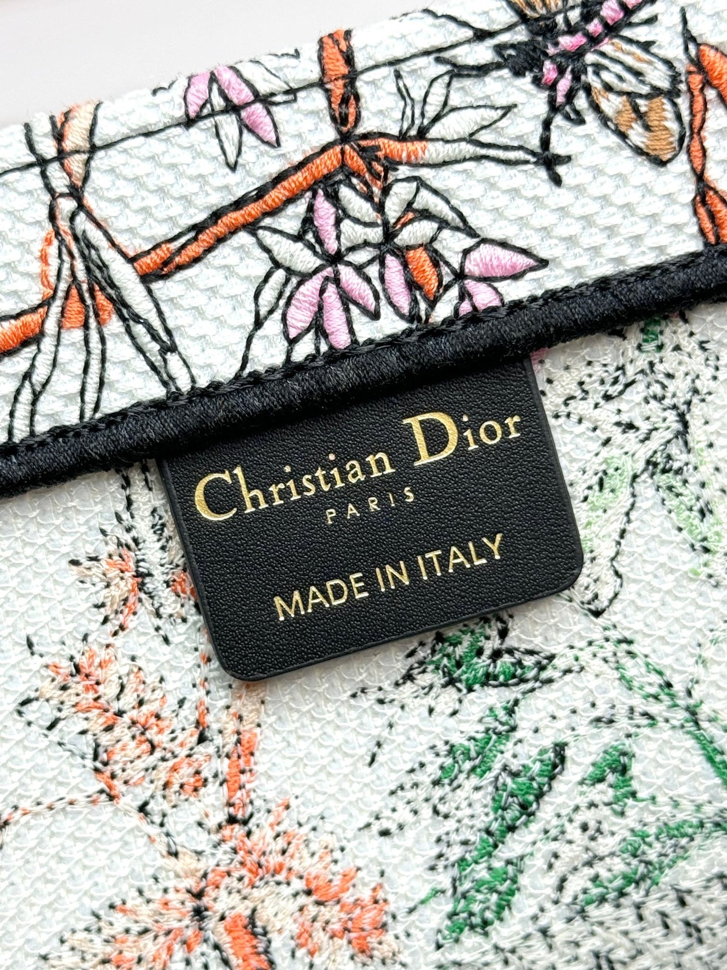 Christian Dior Large Book Tote Multicolor Floral Mille Fleurs Embroidery Bag