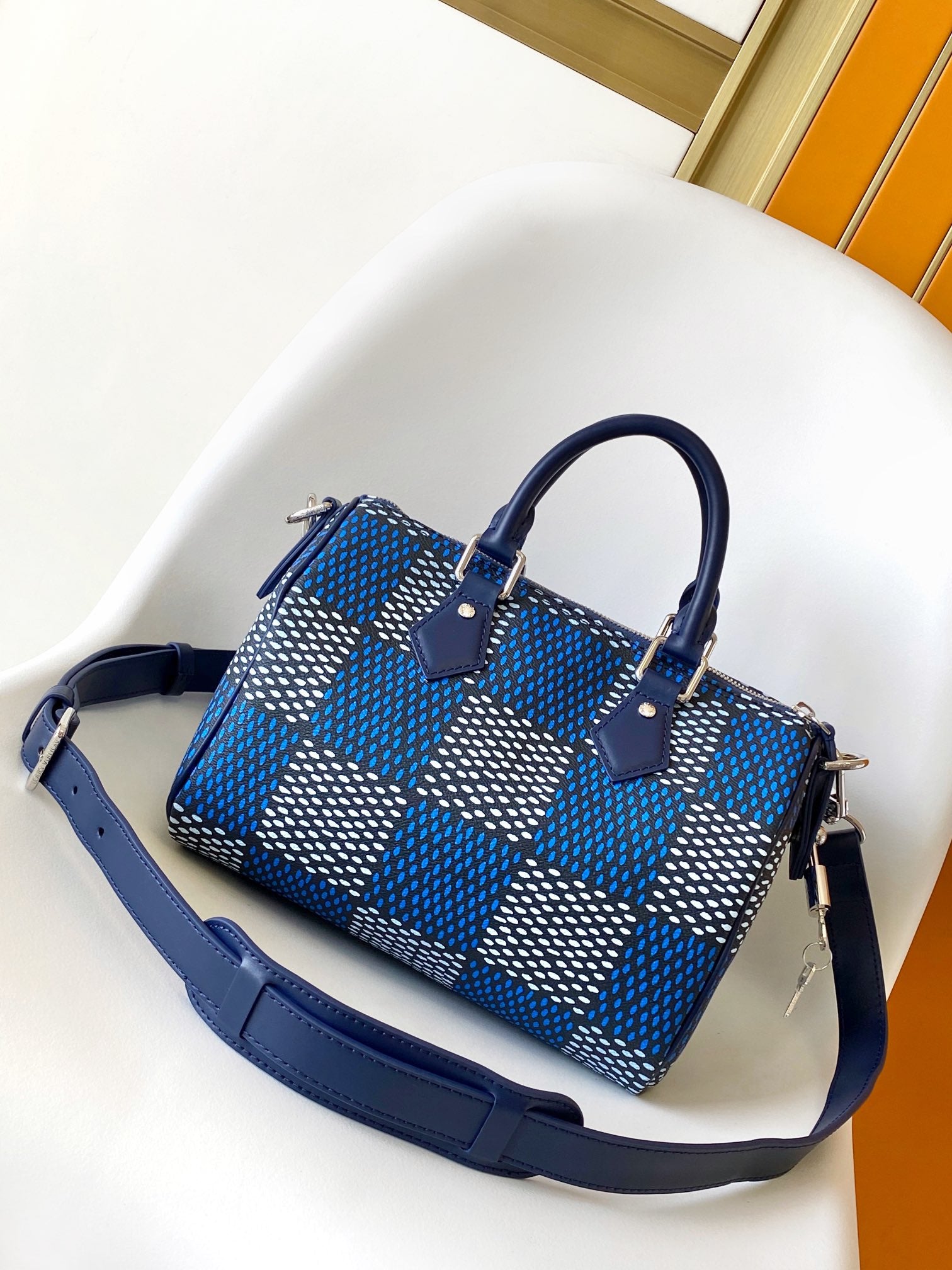 Louis Vuitton Speedy Bandoulière 25 Damier Heritage Blue Handbag