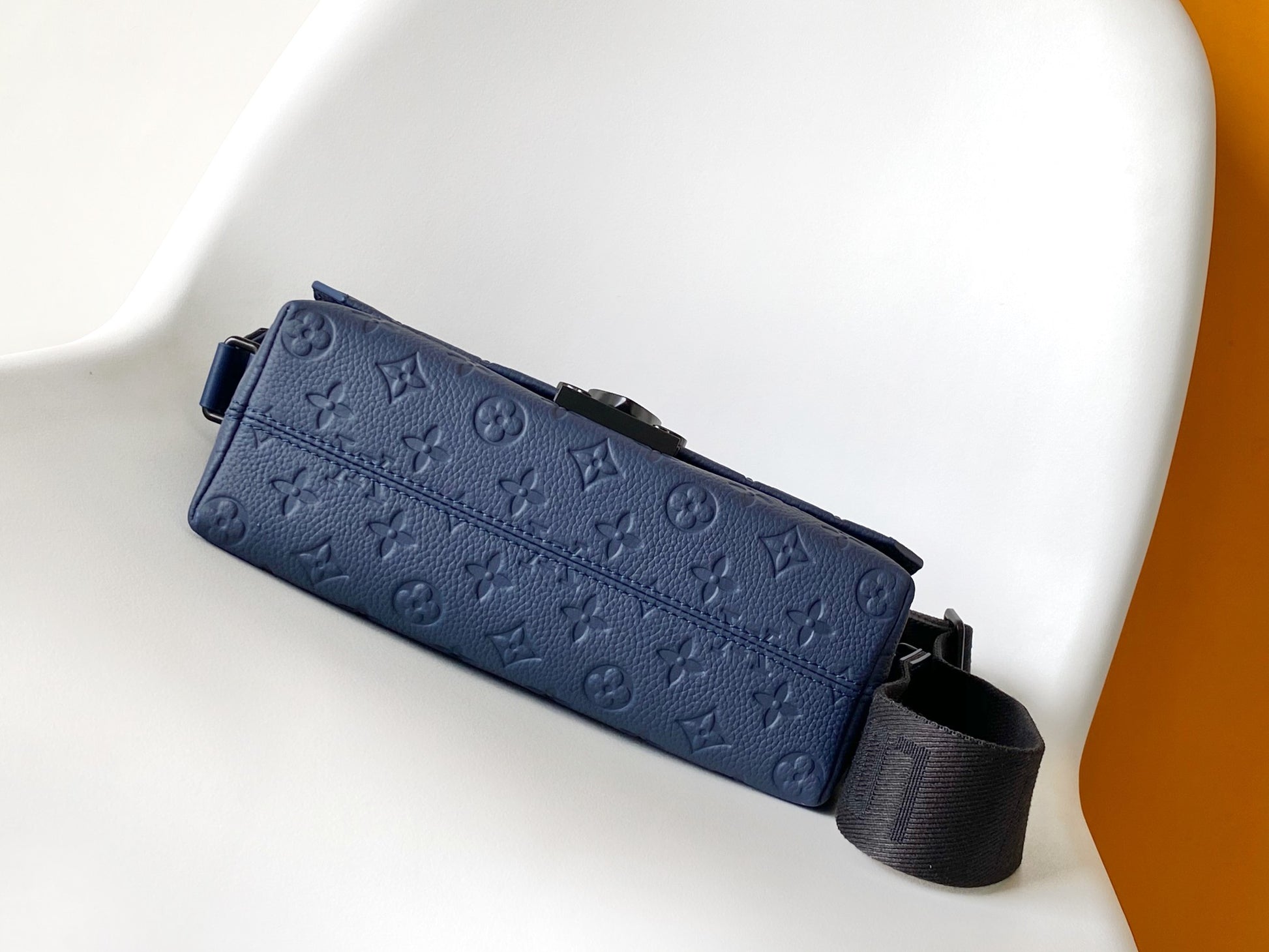 Louis Vuitton S-Lock Messenger Bag - Blue Monogram Taurillon Leather