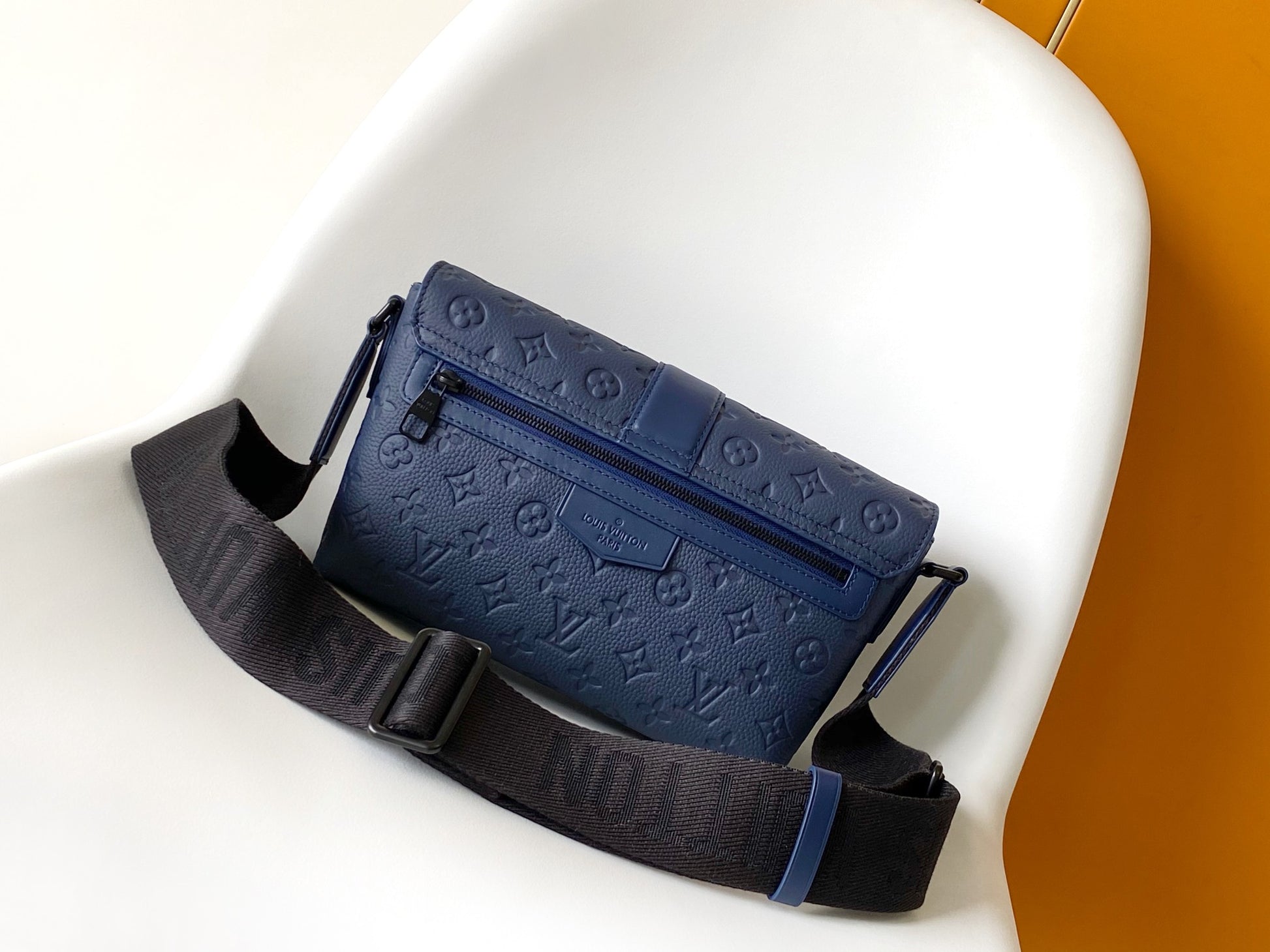 Louis Vuitton S-Lock Messenger Bag - Blue Monogram Taurillon Leather