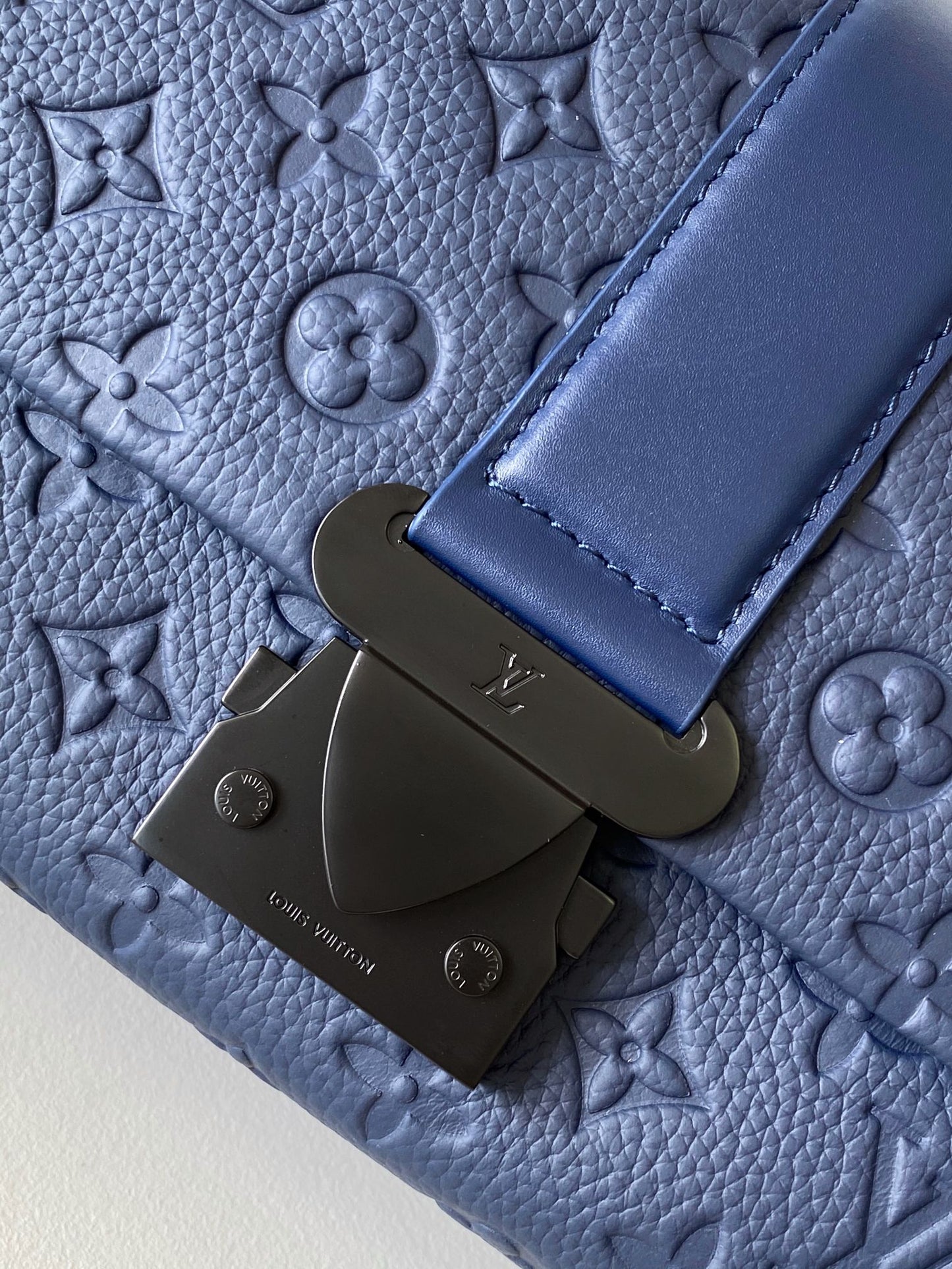 Louis Vuitton S-Lock Messenger Bag - Blue Monogram Taurillon Leather