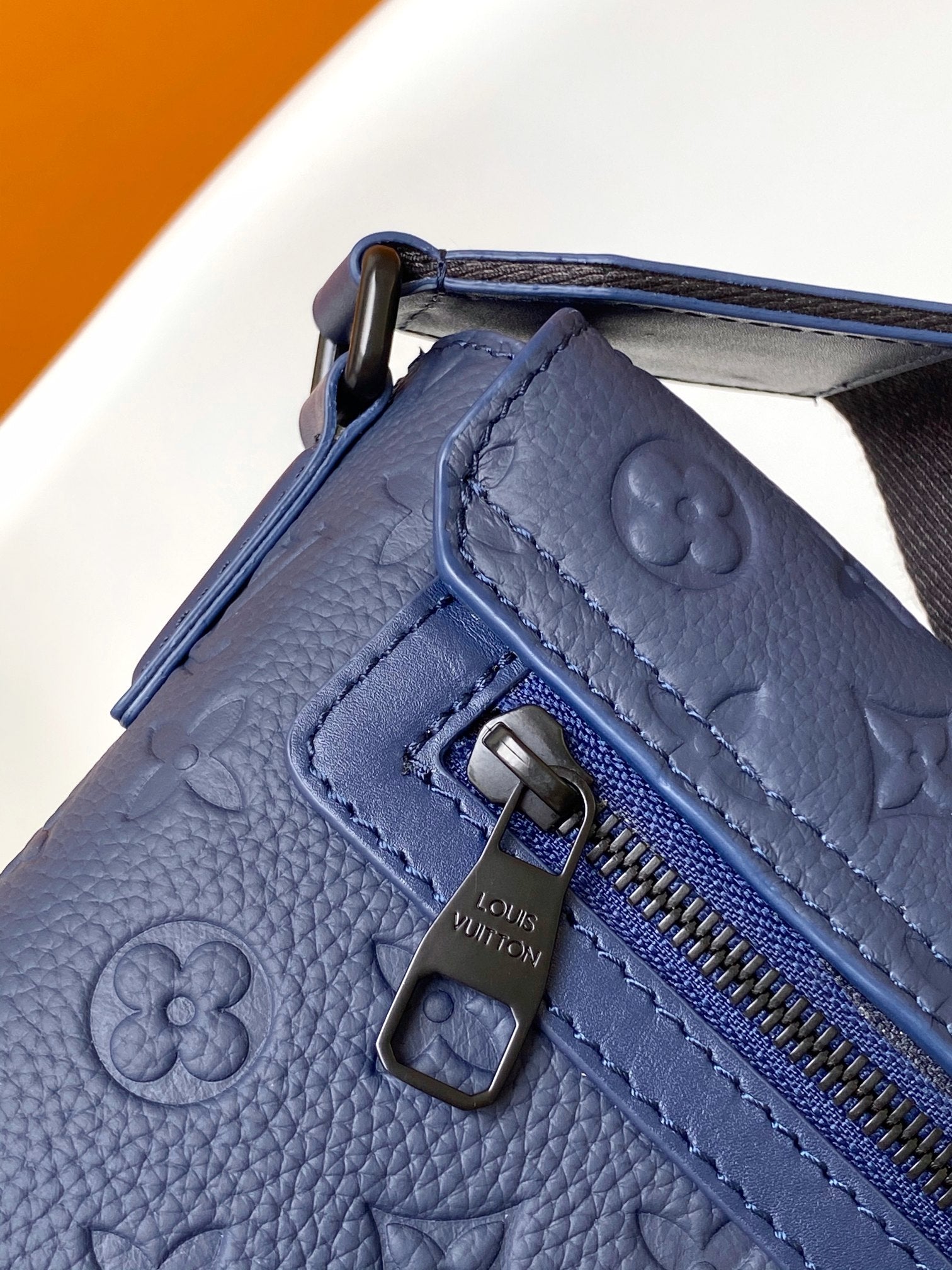 Louis Vuitton S-Lock Messenger Bag - Blue Monogram Taurillon Leather