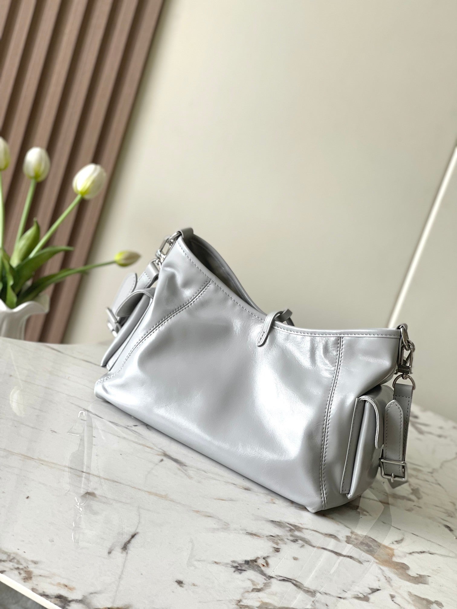 Louis Vuitton Low Key Shoulder Bag - Grey Calfskin Leather