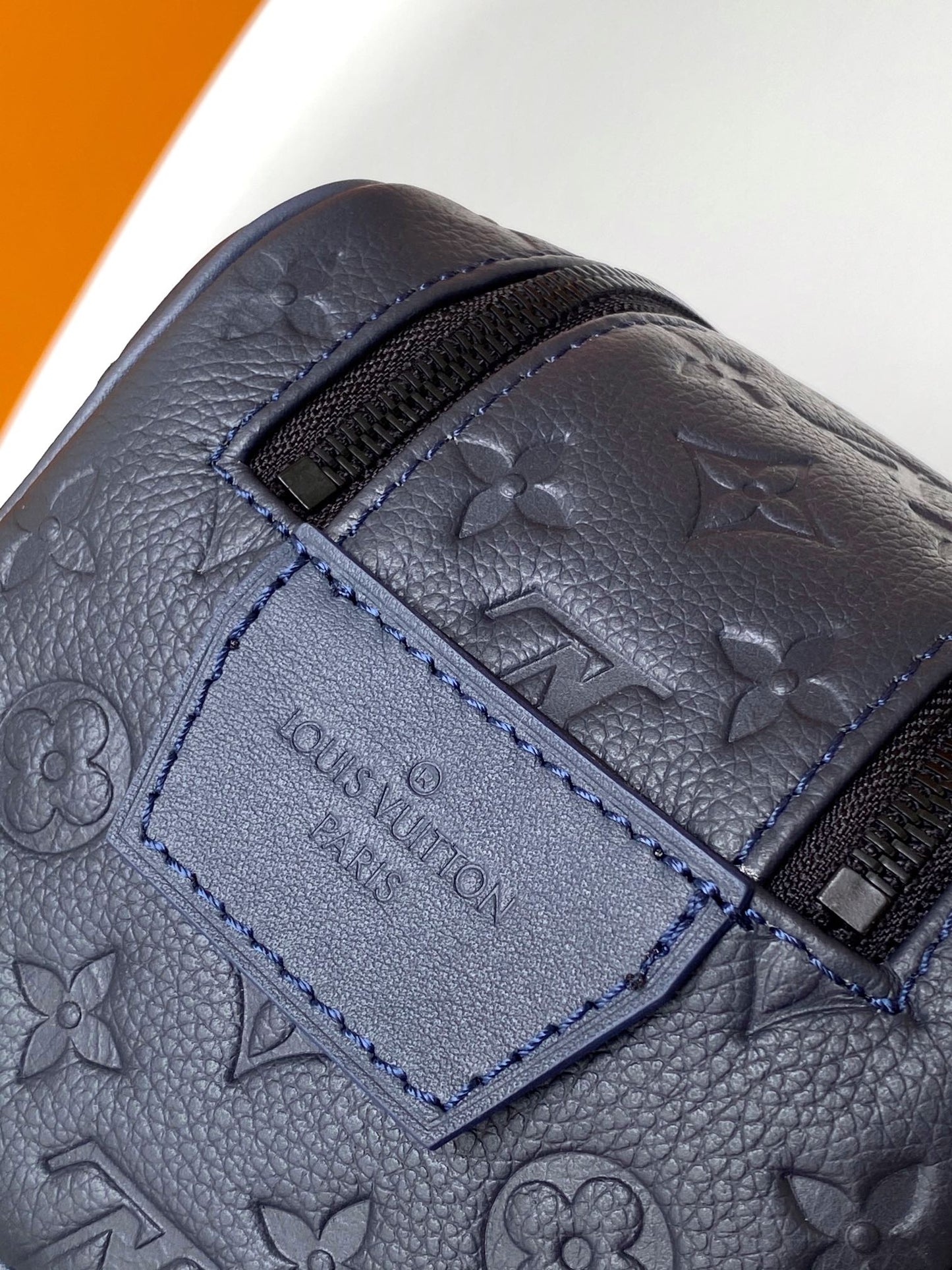 Louis Vuitton Monogram Shadow Leather Toiletry Pouch - Navy Blue