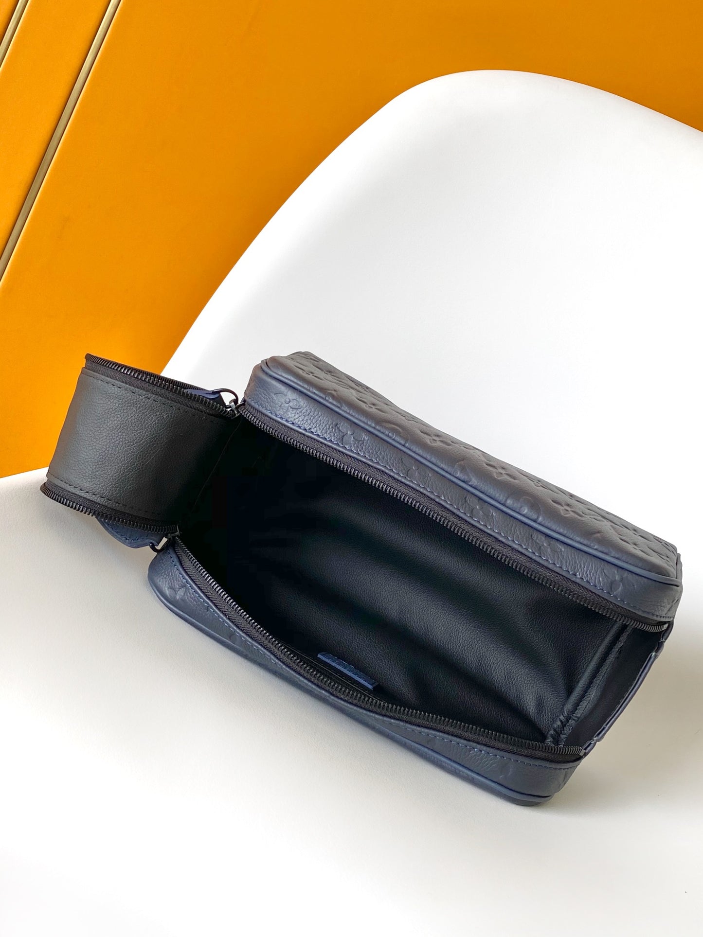 Louis Vuitton Monogram Shadow Leather Toiletry Pouch - Navy Blue