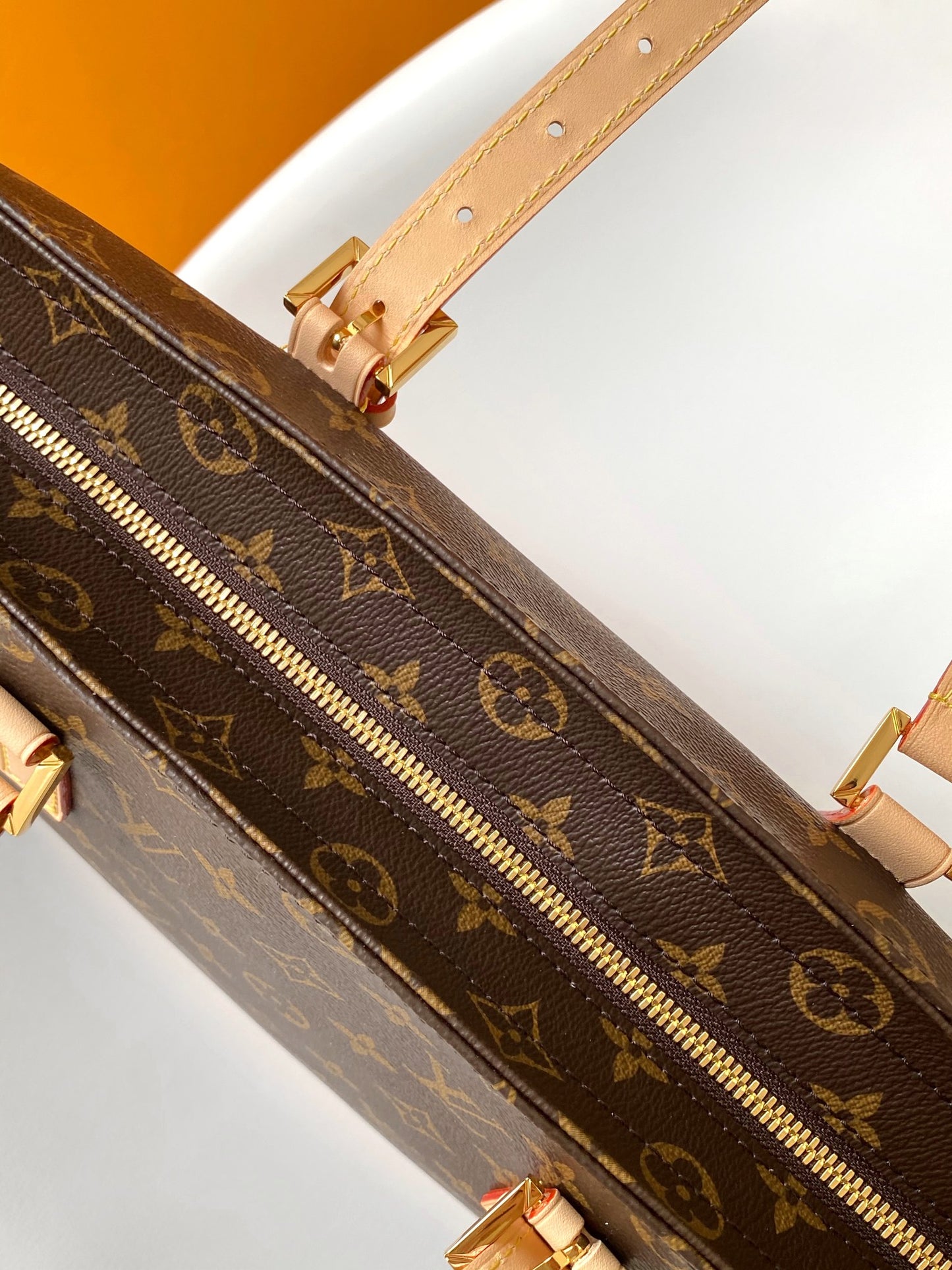 Louis Vuitton Classic Brown Monogram Pattern Canvas Tote Bag for Women