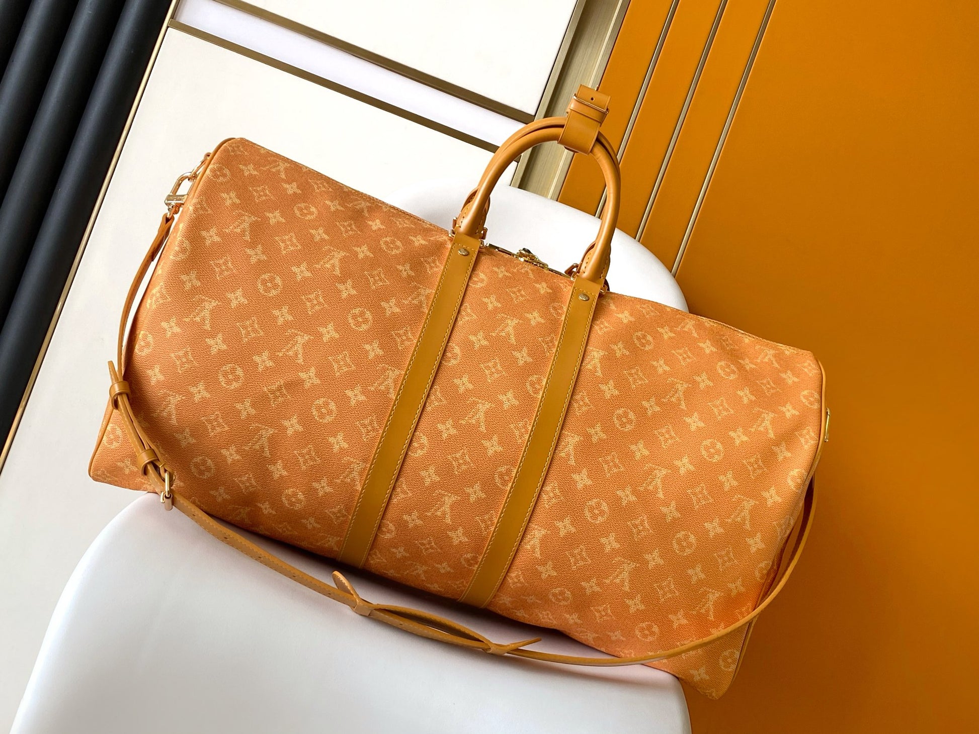 Louis Vuitton Since 1854 Keepall Bandoulière 50 Yellow Monogram Duffle Bag