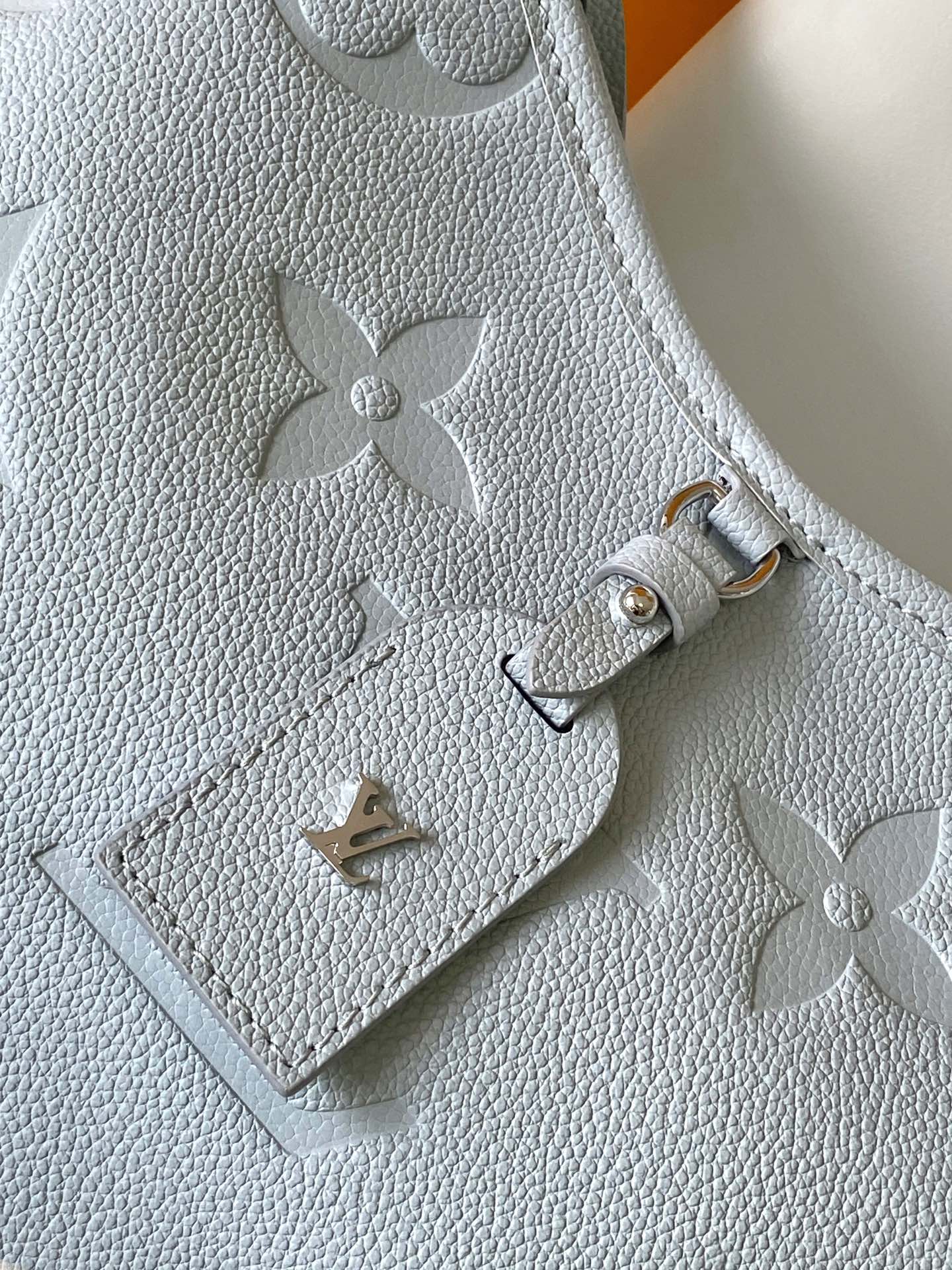 Women's Pale Blue Quilted Logo Shoulder Bag