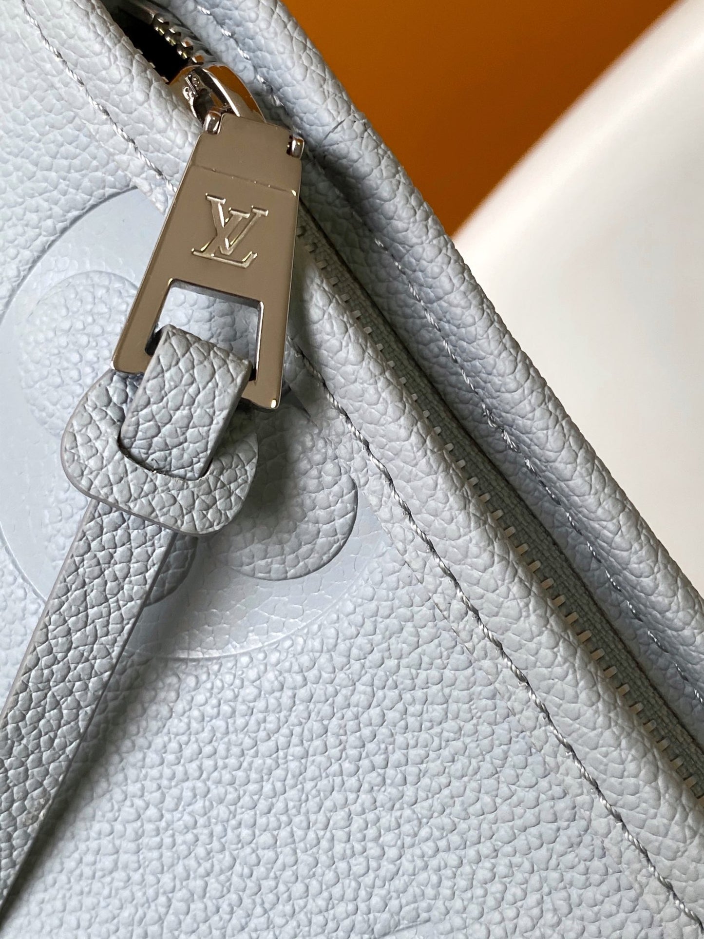 Women's Pale Blue Quilted Logo Shoulder Bag