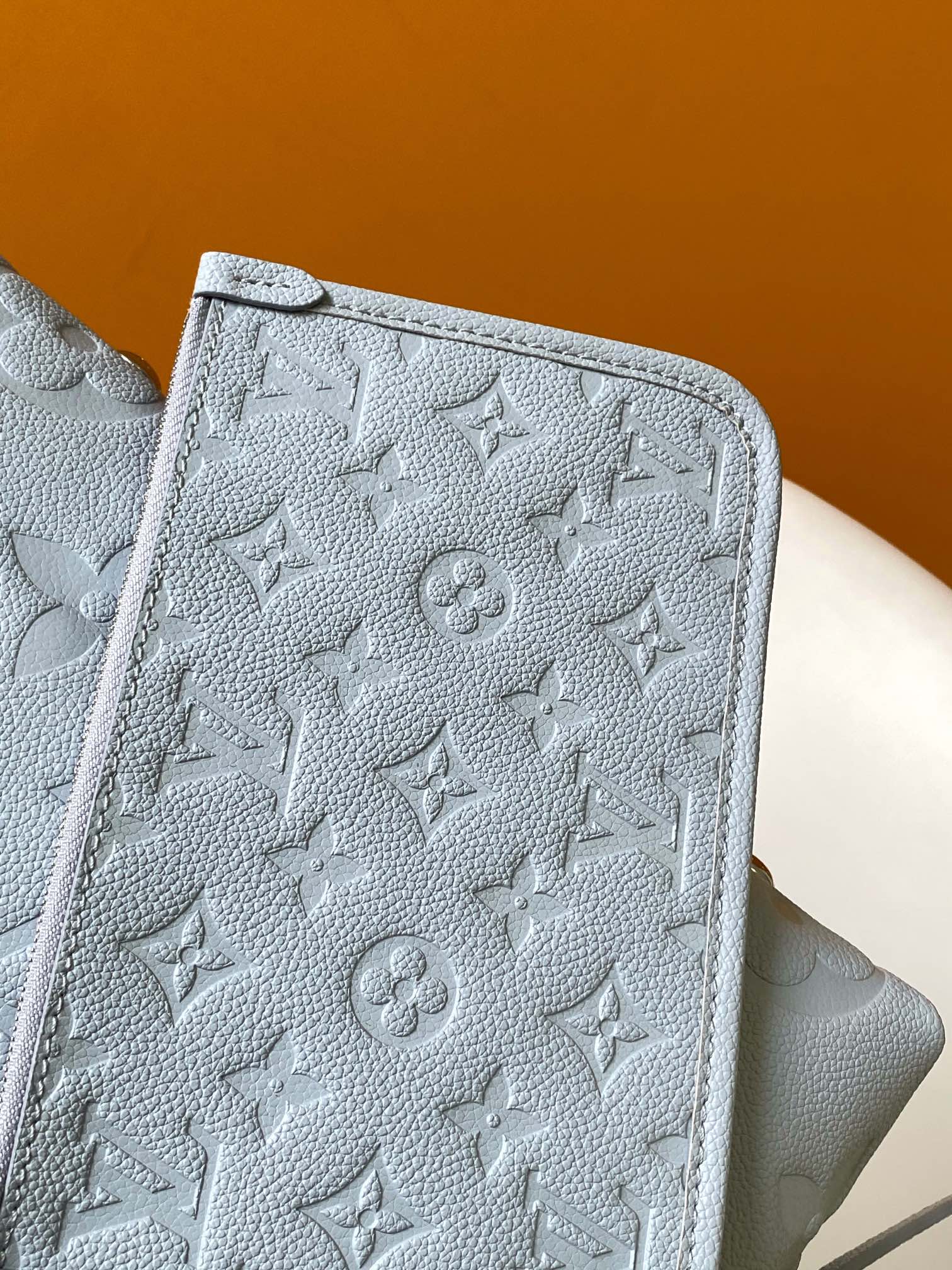 Women's Pale Blue Quilted Logo Shoulder Bag