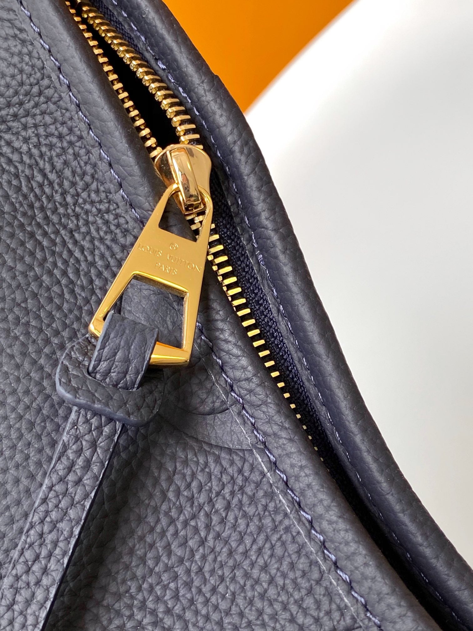 Louis Vuitton Navy Blue Embossed Monogram Leather Shoulder Hobo Bag