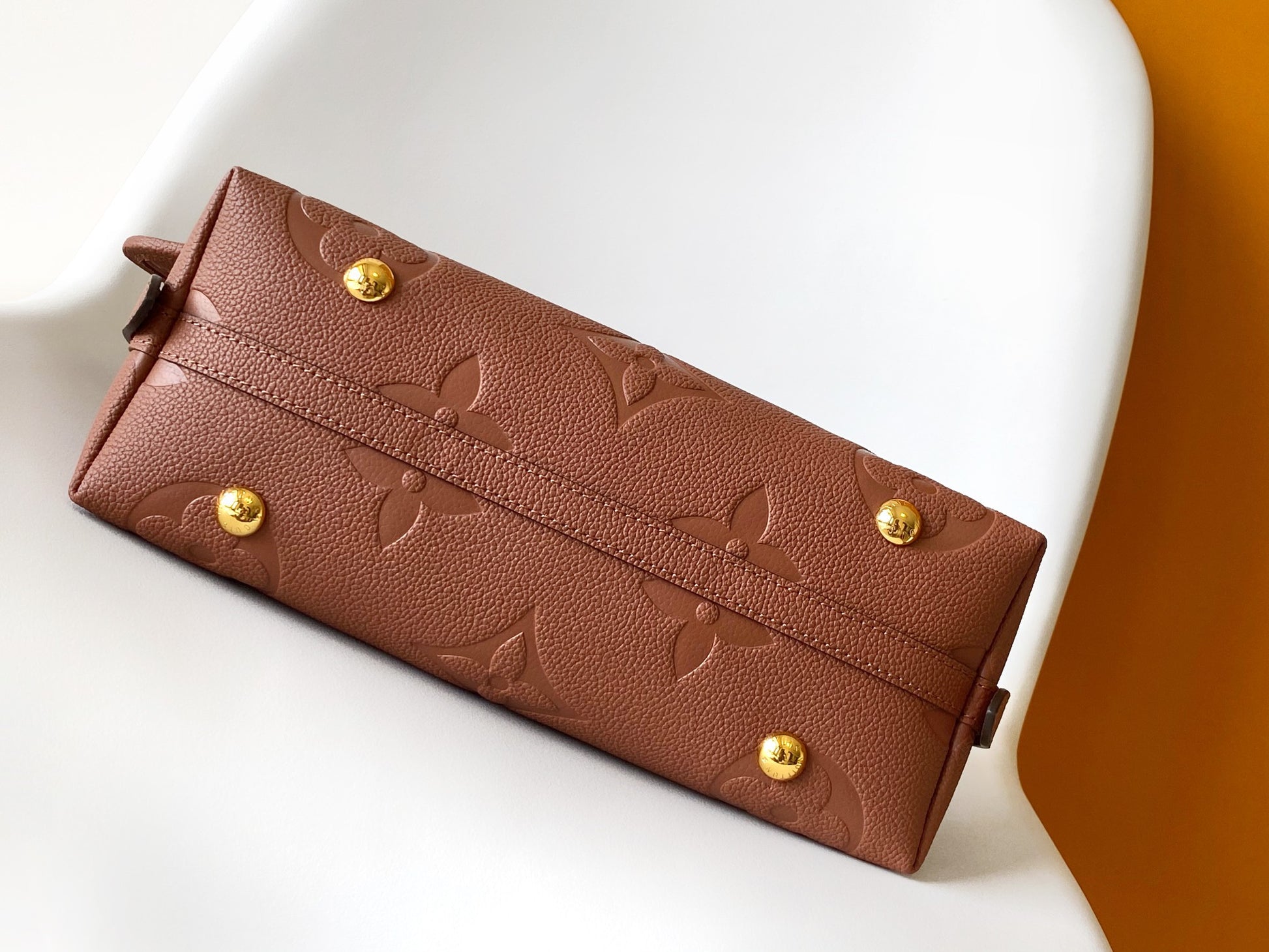 Louis Vuitton Classic Brown Embossed Leather Hobo Shoulder Bag
